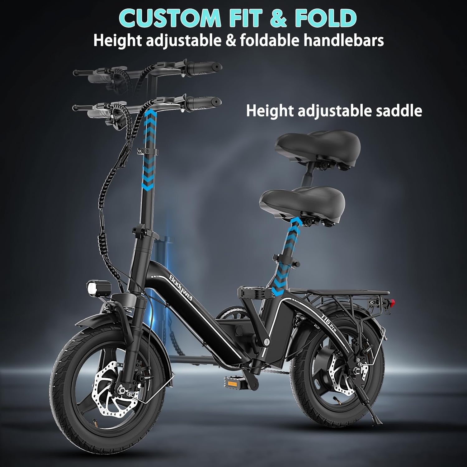 14" Foldable Electric Bike for Adults – Compact City Commuter E-Bike with Lightweight Portable Design