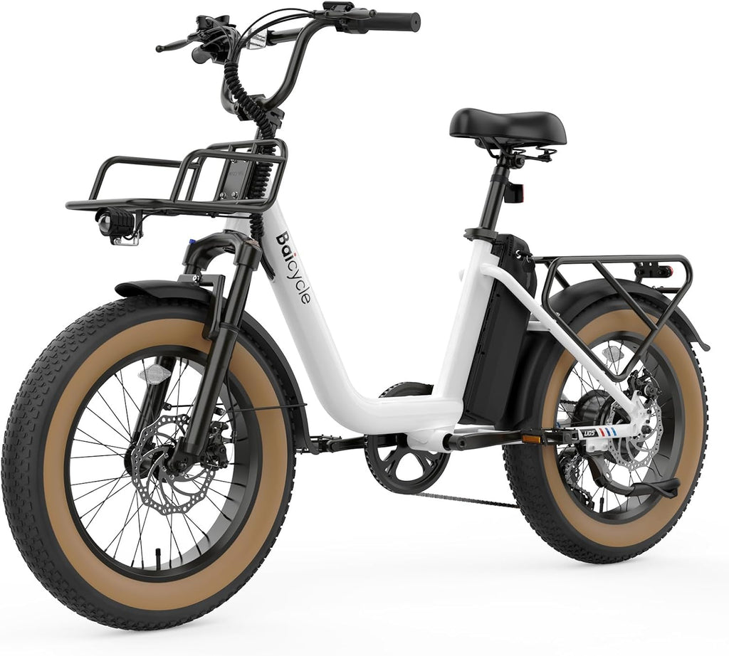 1800W Peak Electric Bike for Adults – 20" Fat Tire Step-Through E-Bike, Up to 90 Miles Range, 28 MPH, 7-Speed