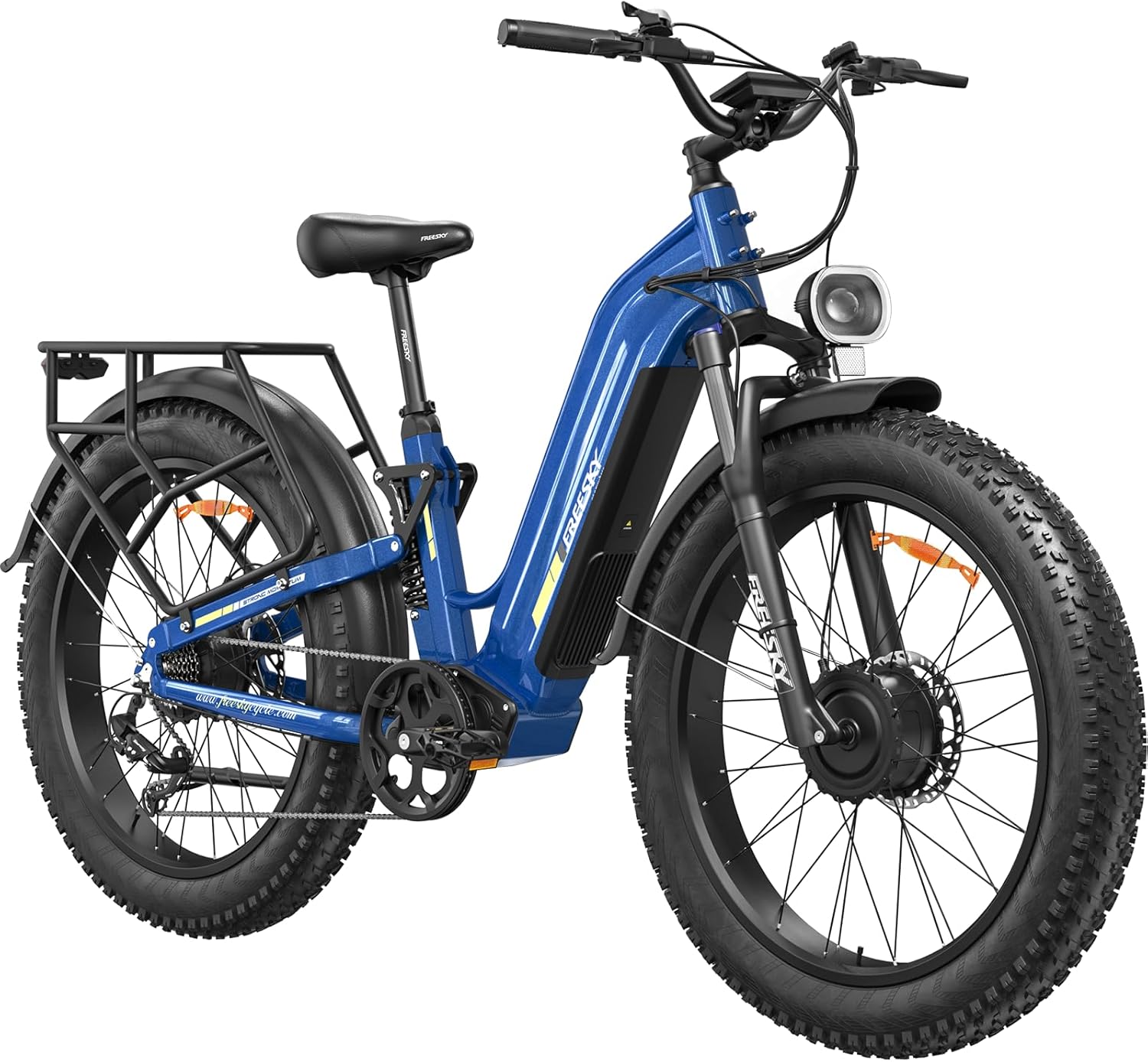 Dual Motor Electric Mountain Bike for Adults, 3500W Peak Power, Full Suspension, 26" Fat Tire Long-Range E-Bike