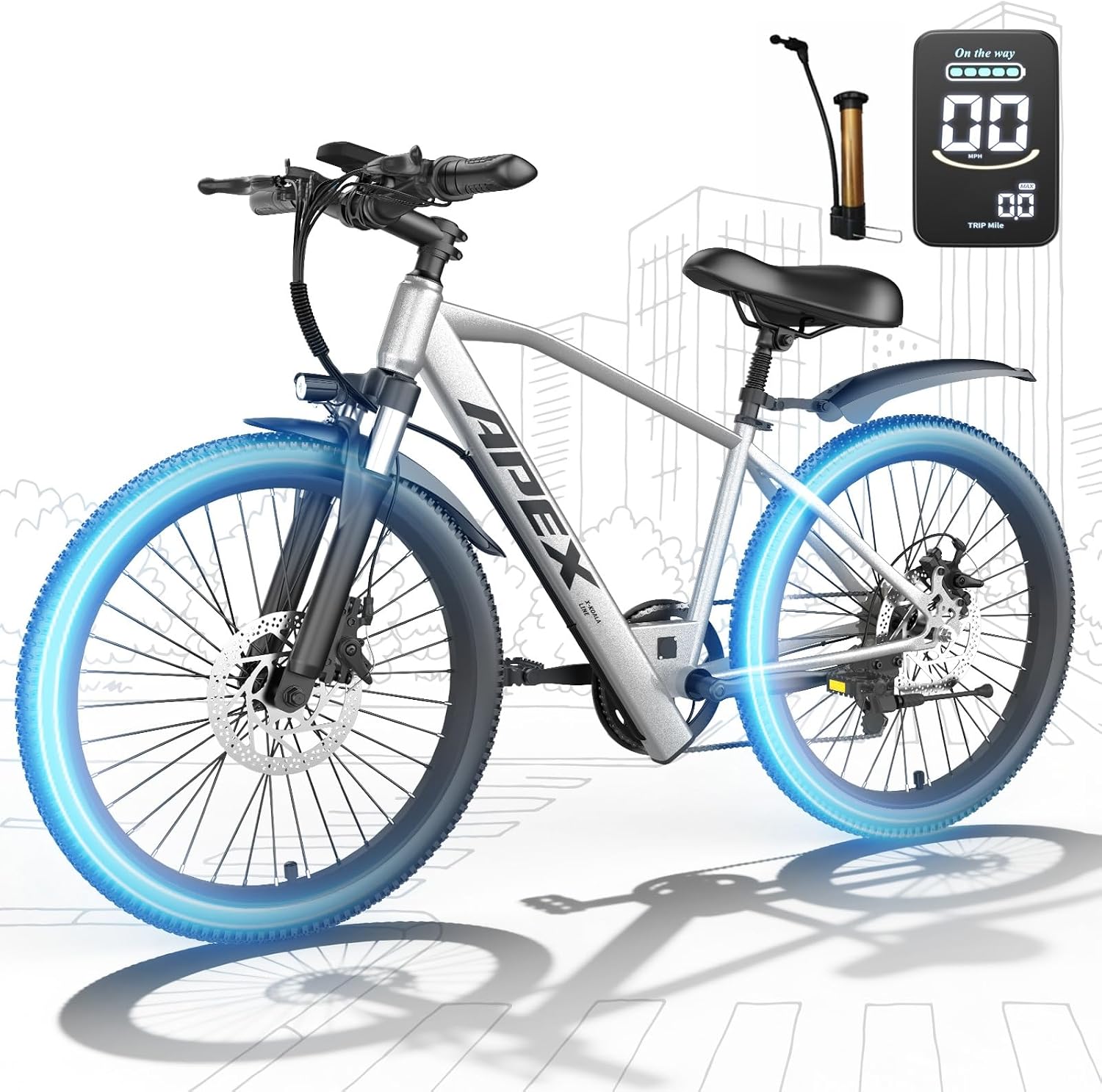 1200W Peak Electric Mountain Bike for Adults & Teens – 26" E-Bike, 25 MPH Top Speed, UL Certified, Waterproof Design