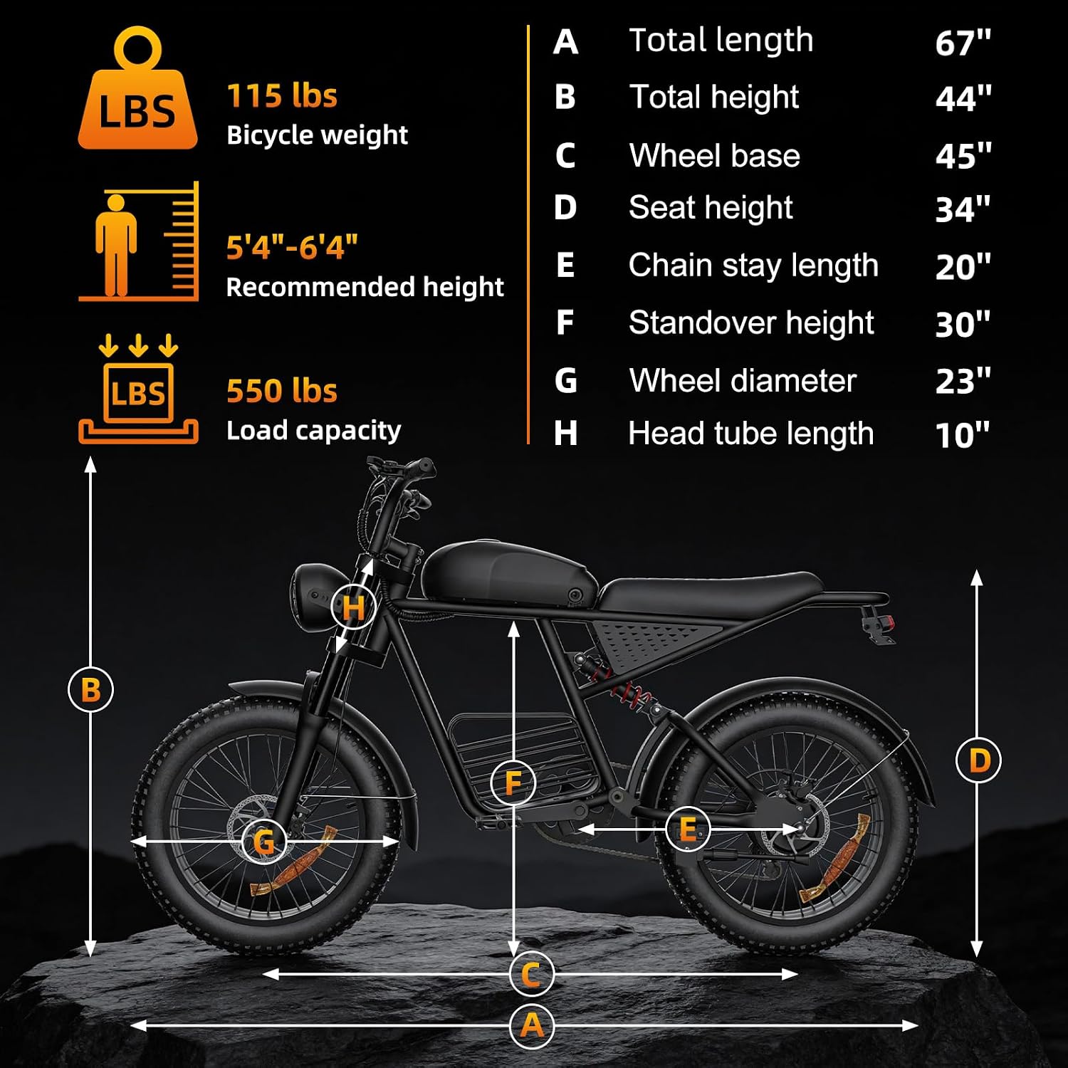 3000W Peak Electric Bike for Adults – 20" Fat Tire Moped E-Bike, 35 MPH Top Speed, Up to 65 Miles Range