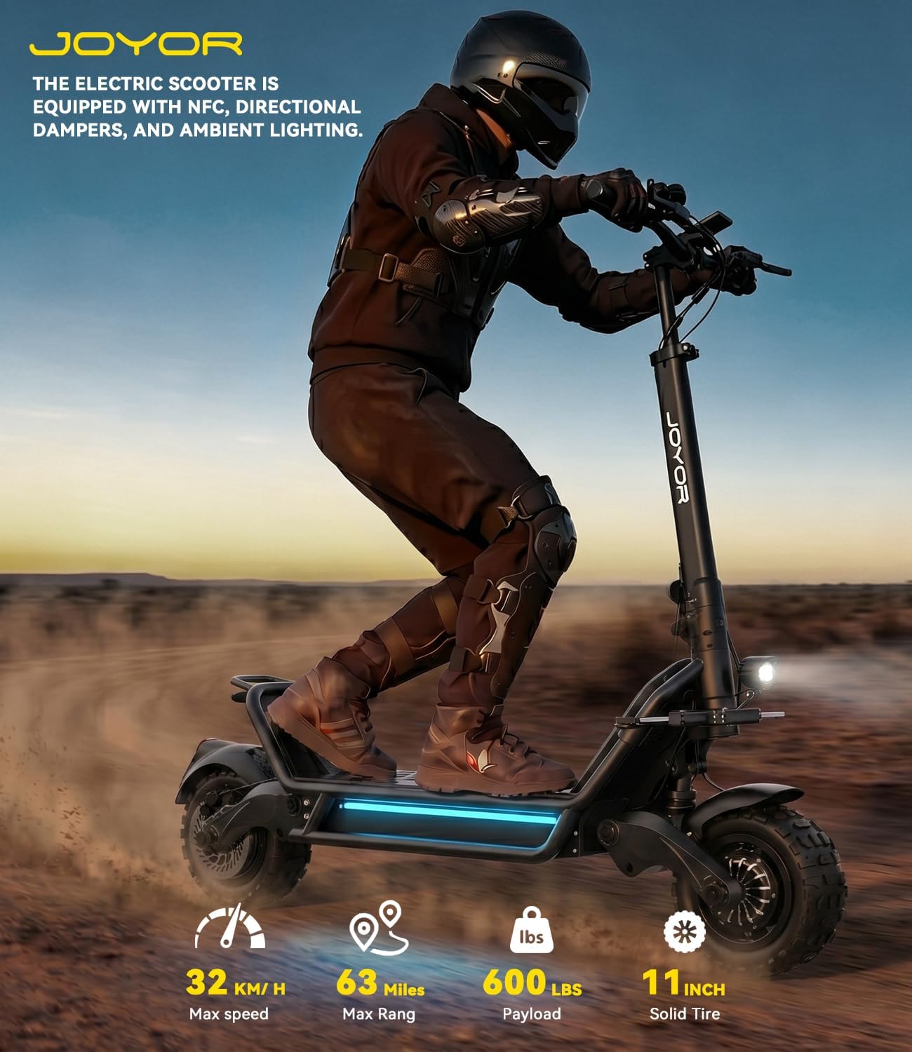 Electric Scooter,3200W Peak Motor 60V 31.5Ah Battery,53 MPH Top Speed & 75 Miles Range,11" All-Terrain