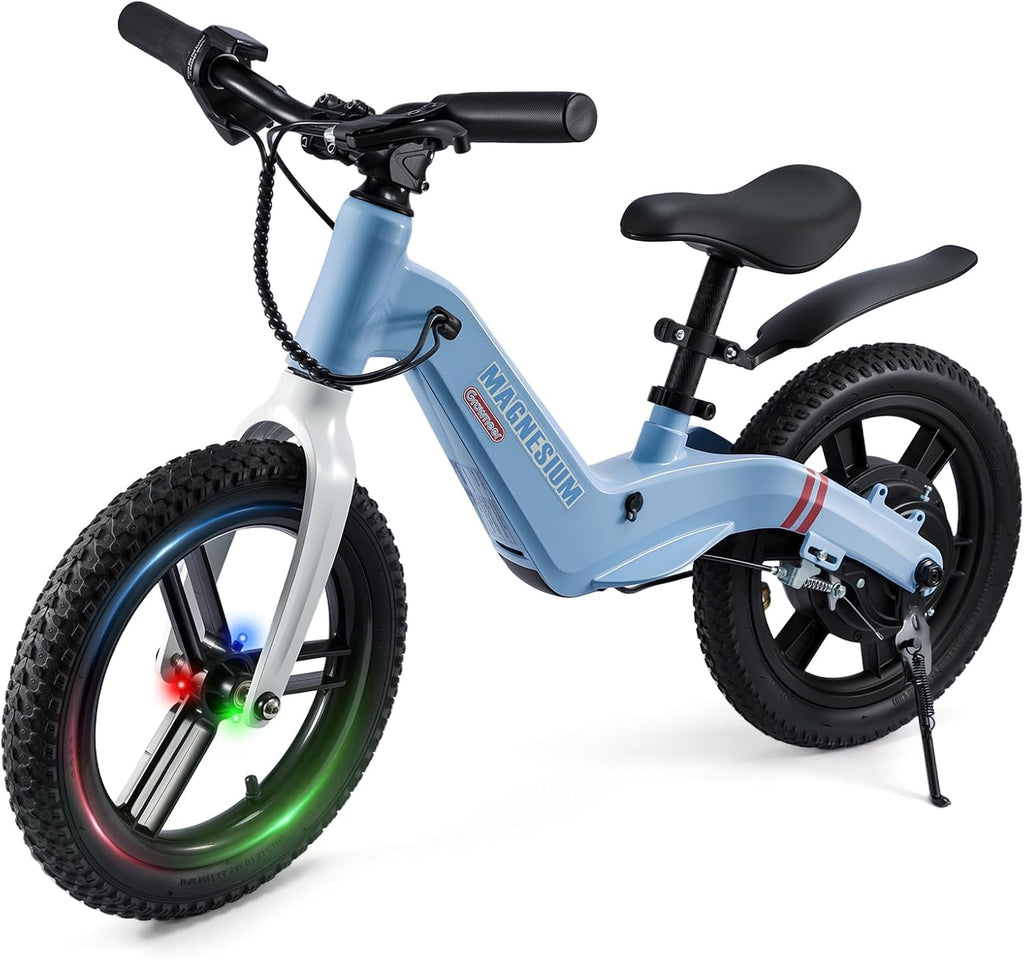 Electric Balance Bike for Kids Ages 3–6 – Lightweight Toddler E-Bike with 3 Speed Modes, Light-Up Front Tire & Adjustable Seat