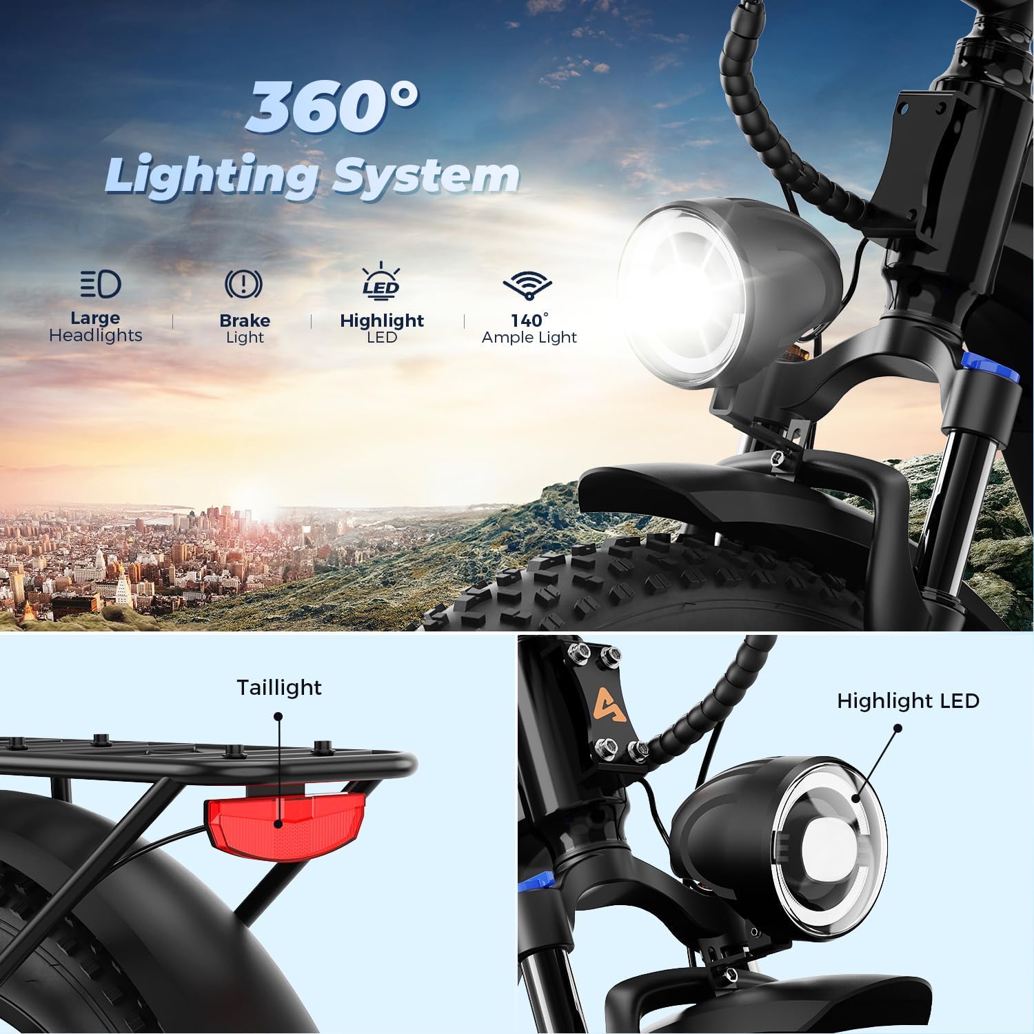 26" Fat Tire Electric Mountain Bike for Adults, 1800W Peak Motor, Up to 85-Mile Range, Hydraulic Disc Brakes & Air Suspension