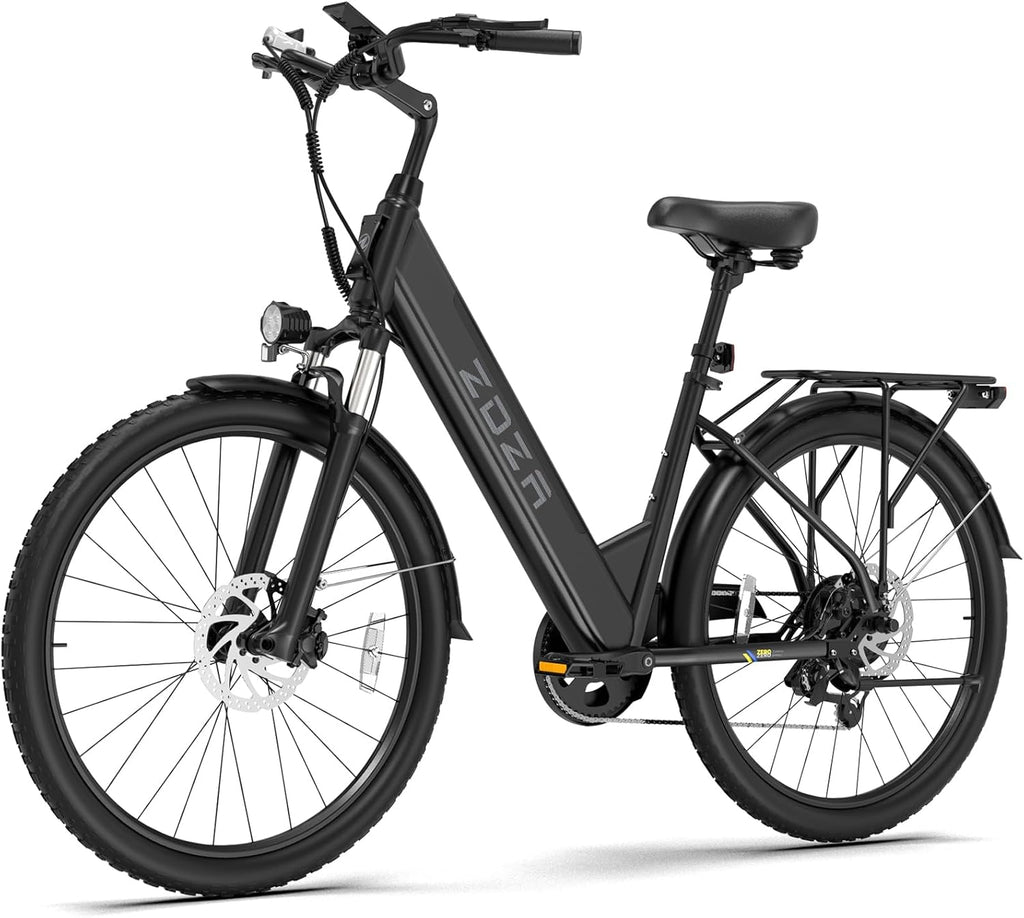 1000W Peak Electric Bike for Adults – Step-Through Commuter E-Bike with 7-Speed Gear System & Rear Cargo Rack