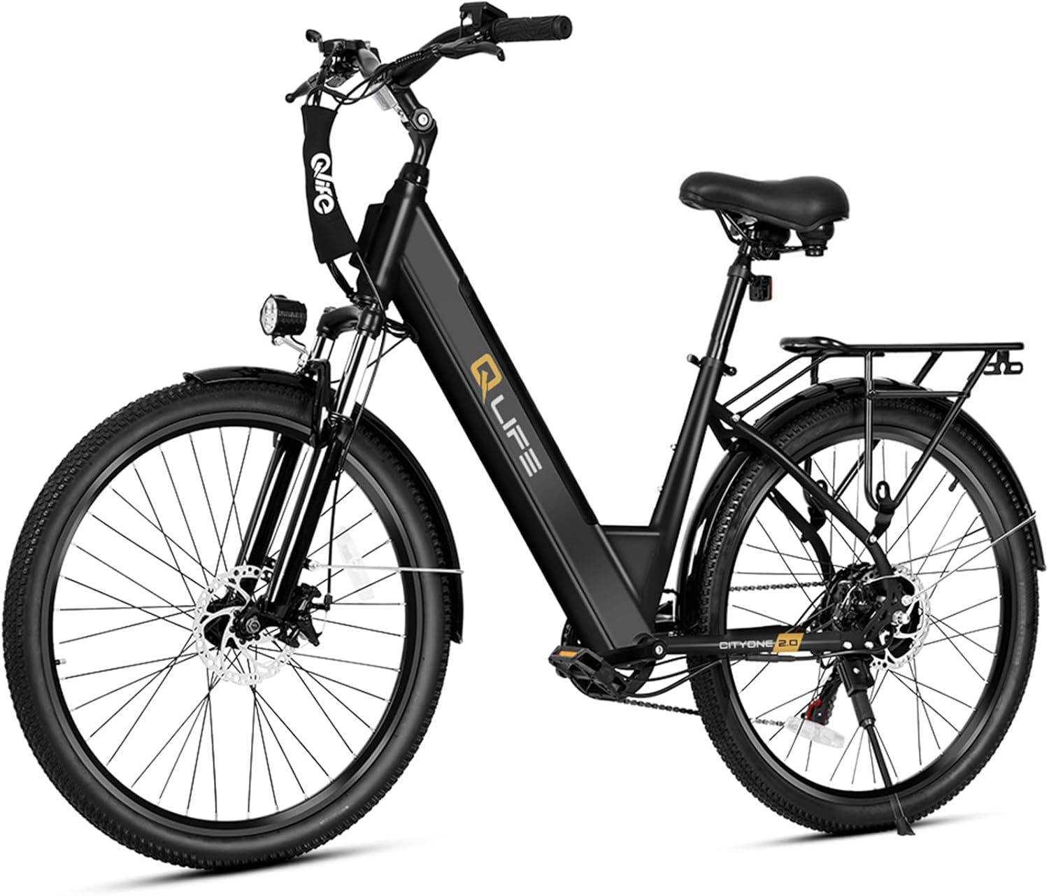26" Electric Bike for Adults, 1200W Peak Motor, Up to 65 Miles Range, 20+ MPH Commuter eBike with Front Suspension & 7-Speed Gear System