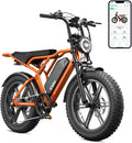 1500W Peak Electric Bike for Adults – 20" Fat Tire E-Bike, Up to 60 Miles Range, Dual Suspension, Removable Battery
