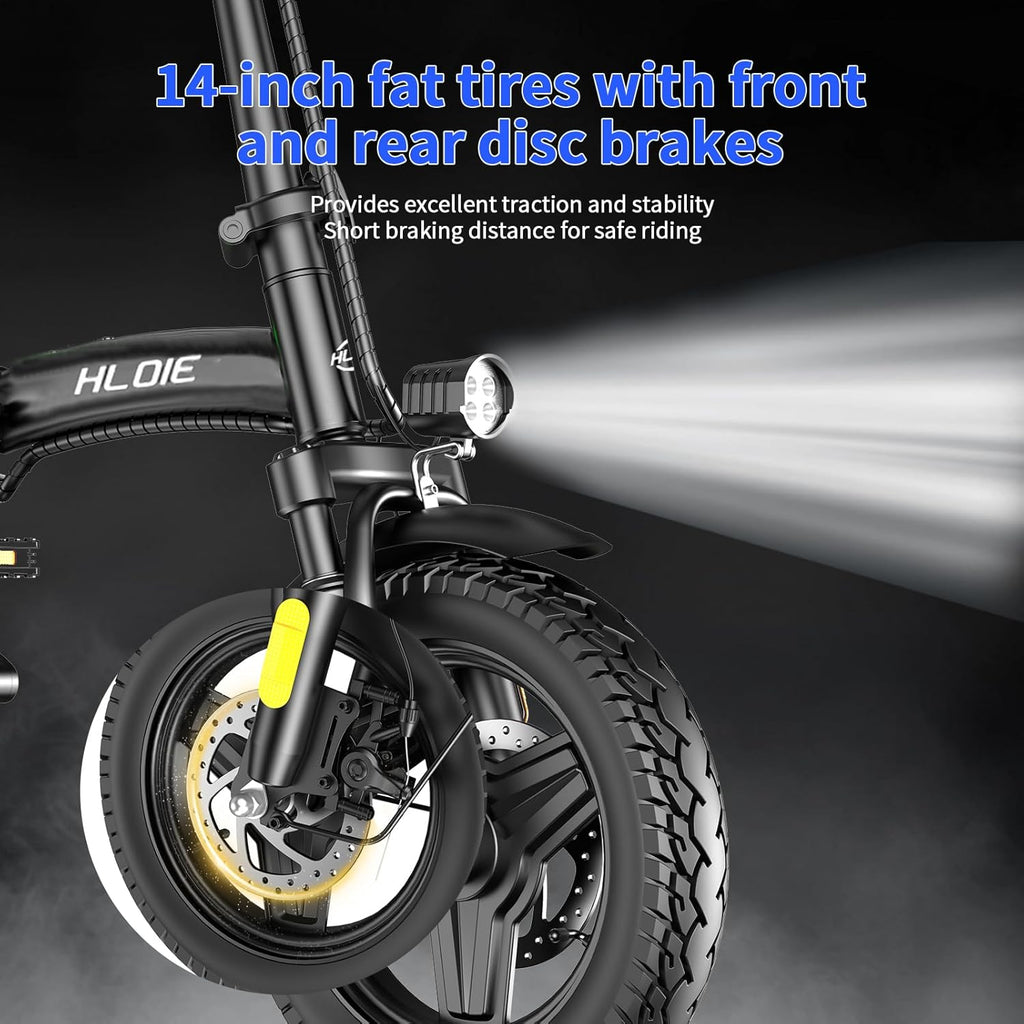 14" Folding Electric Bike for Adults & Teens – Up to 23 MPH, 35-Mile Range