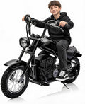 Kids Electric Dirt Bike 250W Chain-Driven Motor, 14-15 MPH Top Speed, LED Lights, Handbrake & Shock Absorbers, 150 lbs Capacity, Black