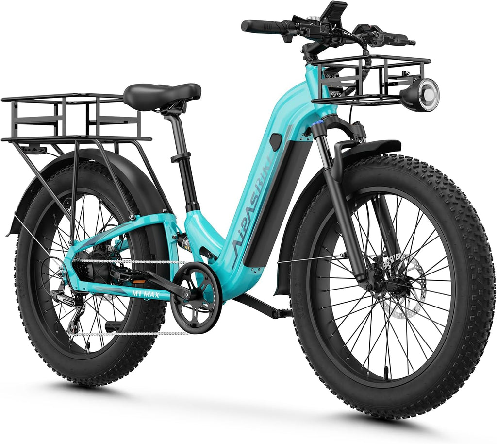26" Fat Tire Electric Mountain Bike for Adults with 1800W Peak Motor, Air Suspension, Hydraulic Disc Brakes & Long-Range Performance