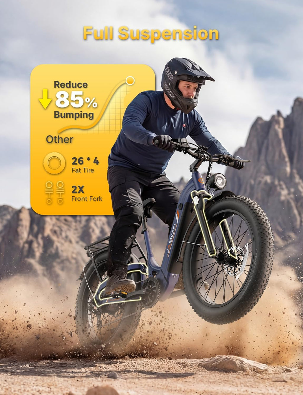 Electric Fat Tire Bike for Adults, 26-Inch All-Terrain E-Bike, Long-Range Commuter & Adventure Bicycle, Heavy-Duty Frame, UL Certified