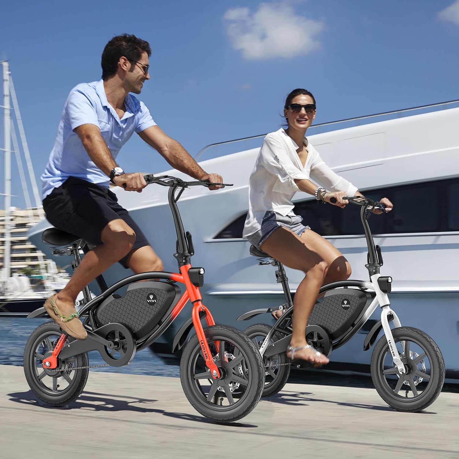 14" Folding Electric Bike for Adults & Teens – Compact City E-Bike with Cruise Control & Long-Range Assist