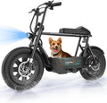 Electric Scooter with Seat – 16" Fat Tire Mini E-Bike for Adults with Basket, Cargo & Pet Carrier Design