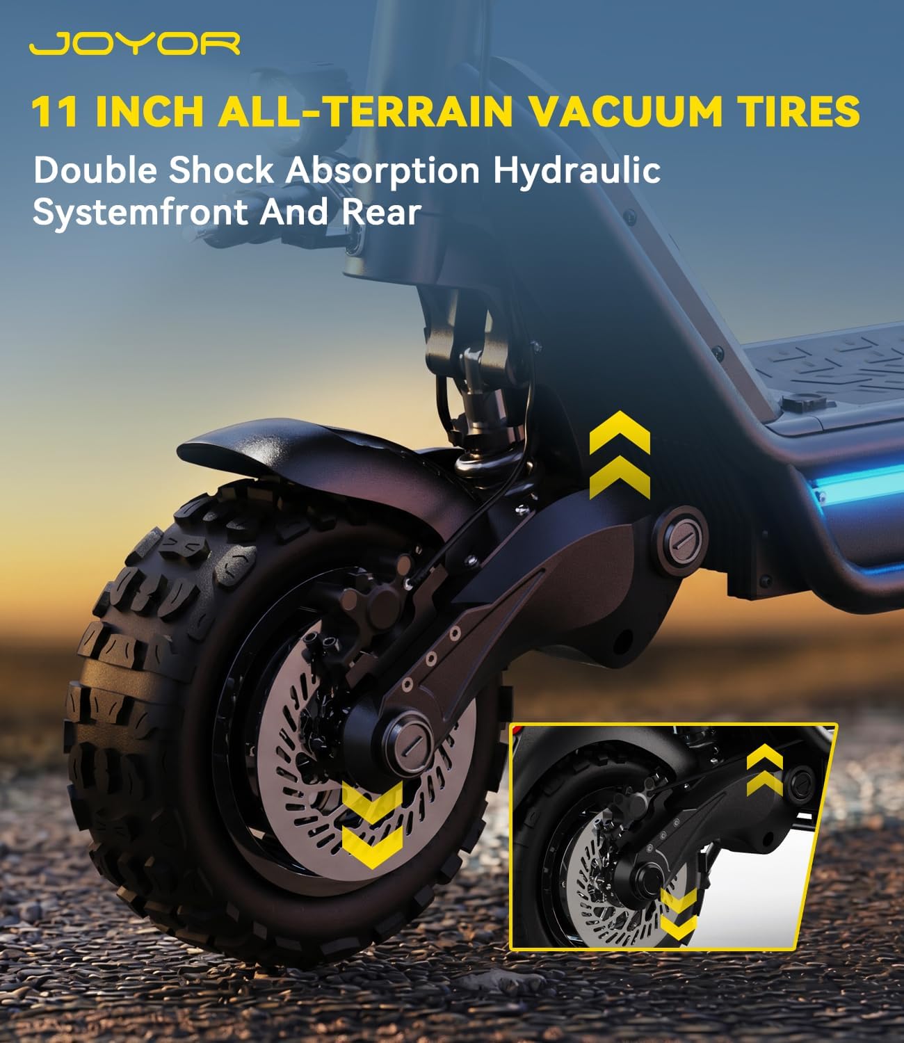 Electric Scooter,3200W Peak Motor 60V 31.5Ah Battery,53 MPH Top Speed & 75 Miles Range,11" All-Terrain