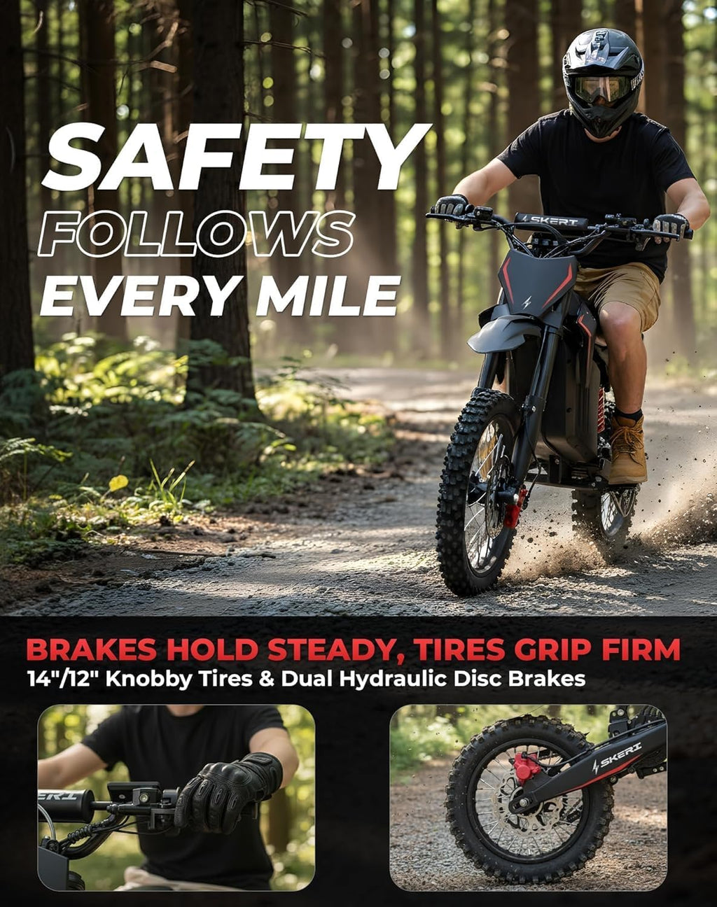 3200W Electric Dirt Bike for Adults & Teens – 37 MPH Off-Road E-Bike with Fat Tires, Dual Suspension & Hydraulic Brakes