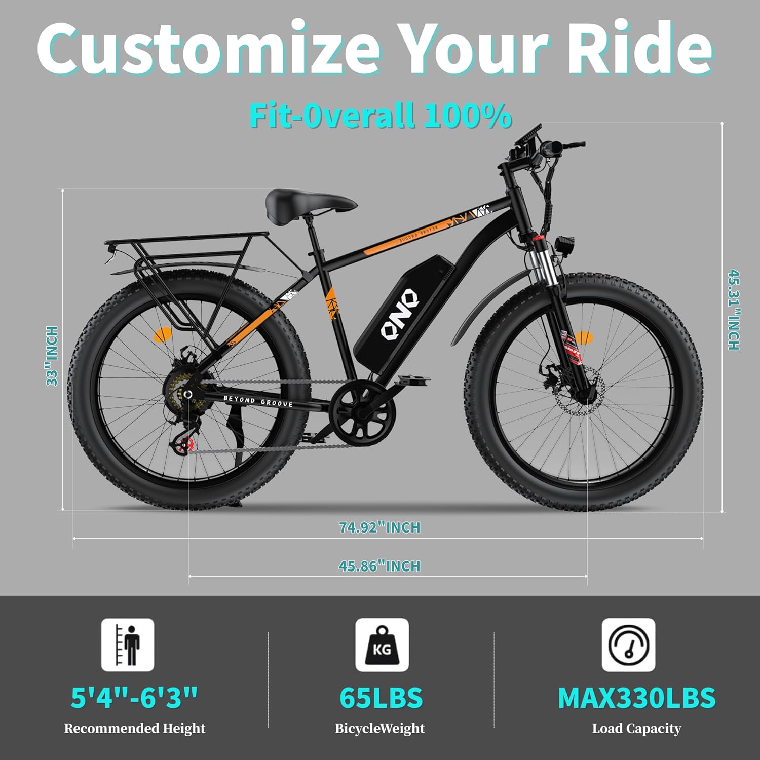 26-Inch Electric Mountain Bike for Adults – Long-Range E-Bike with Suspension & Removable Power System