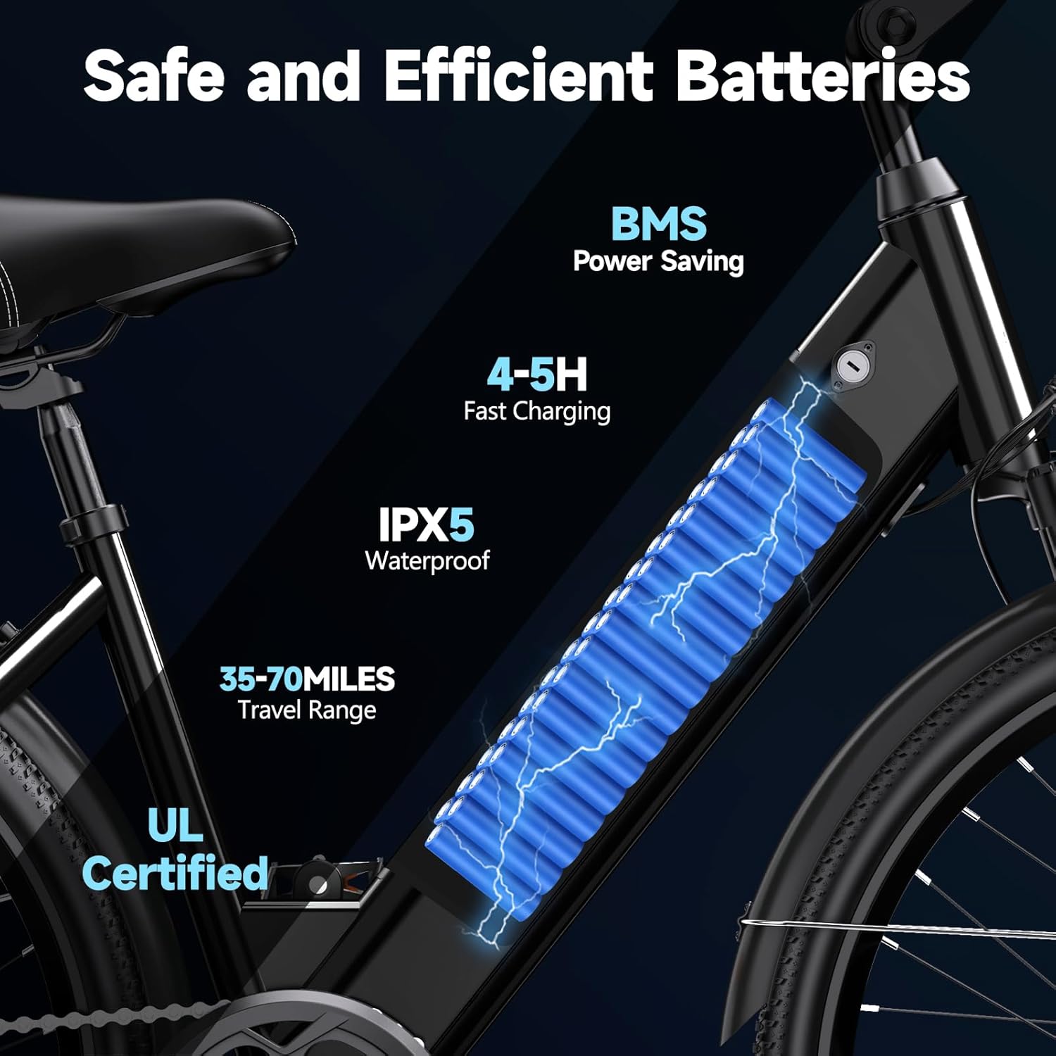 1000W Peak Electric Mountain Bike for Adults – 26-Inch E-Bike with 7-Speed Gears, Front Suspension, Adjustable Stem, Up to 28 MPH & 75-Mile Range