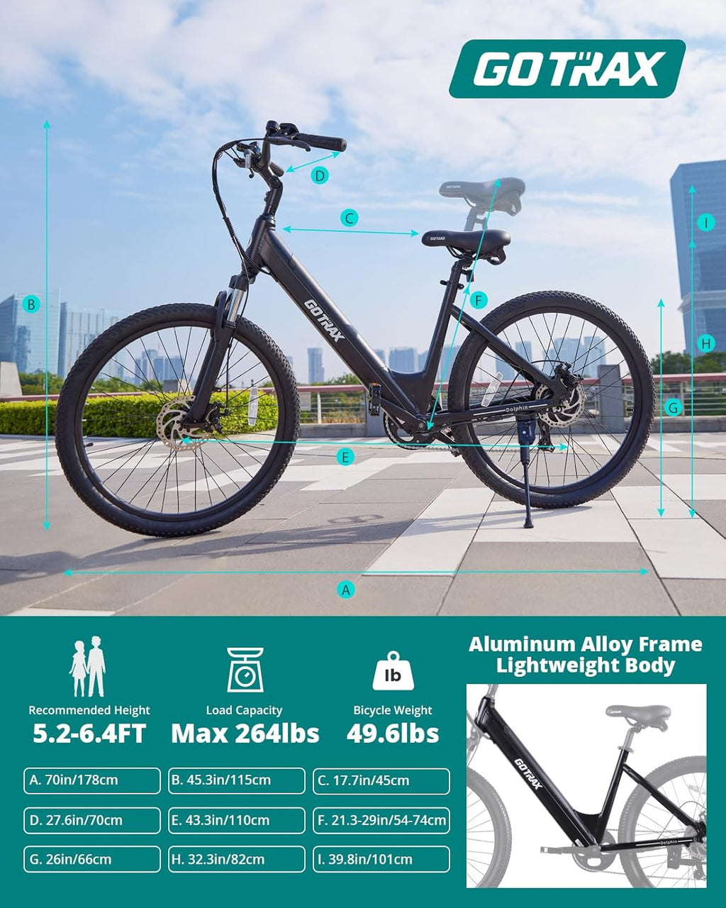 26" Step-Through Electric Bike for Adults, 500W Peak Motor, Up to 30-Mile Range, 7-Speed City E-Bike with Front Suspension