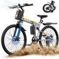 26" Folding Electric Bike for Adults with 750W Peak Motor, Up to 20 MPH, 50 Miles Range, Full Suspension & Dual Disc Brakes