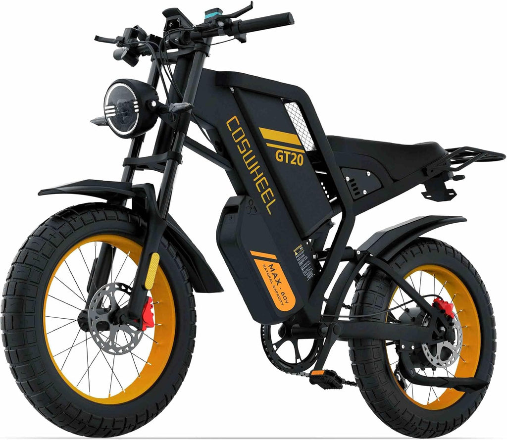 Electric Fat Tire Bike for Adults, Up to 4000W Peak Motor, 16"/20" Off-Road E-Bike, Dual Suspension, Hydraulic Brakes