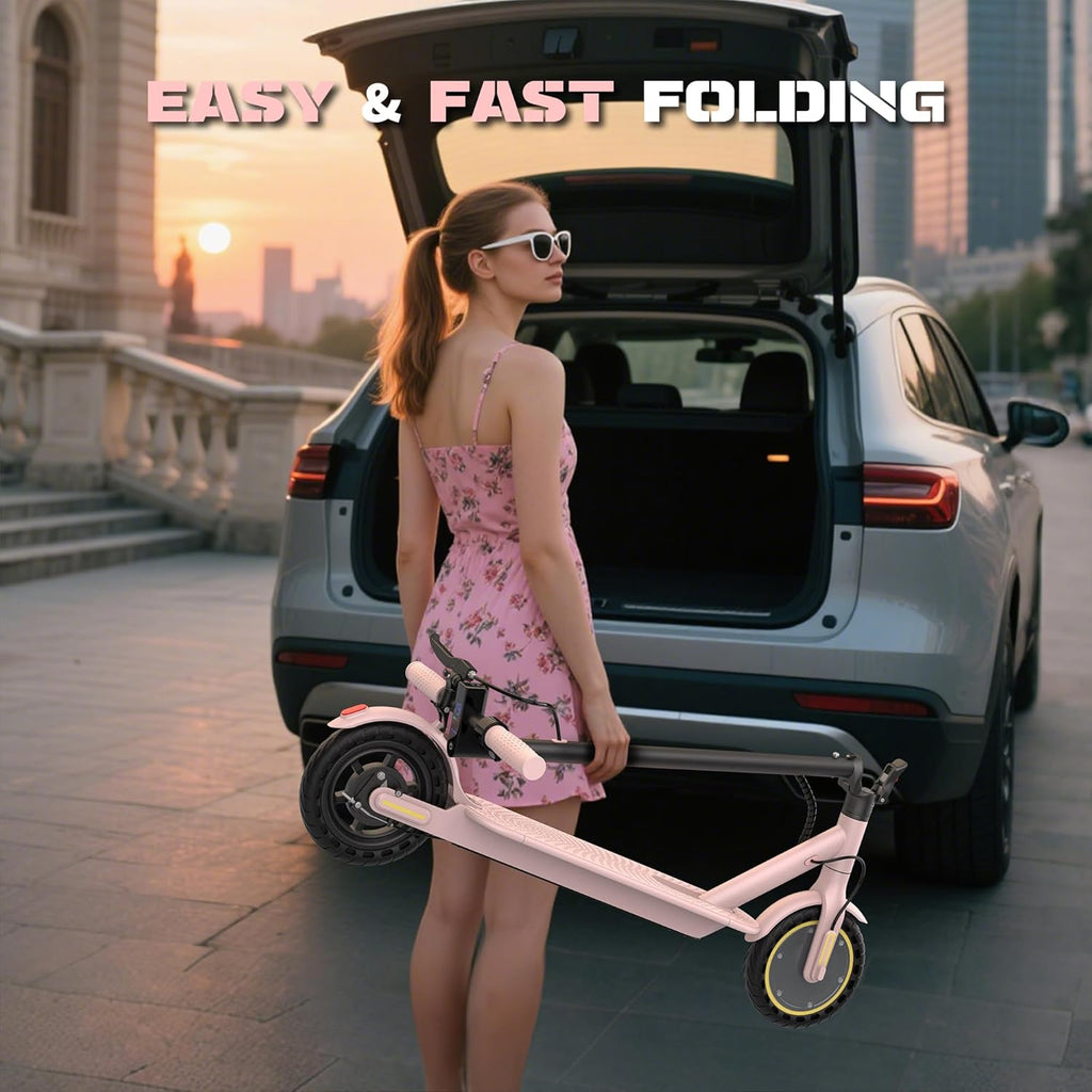 Electric Scooter, 500W/350W/800W/1000W Motor & 10"/8.5" Solid Tires, Up to 22/19 MPH & 28/25/15 Miles Range