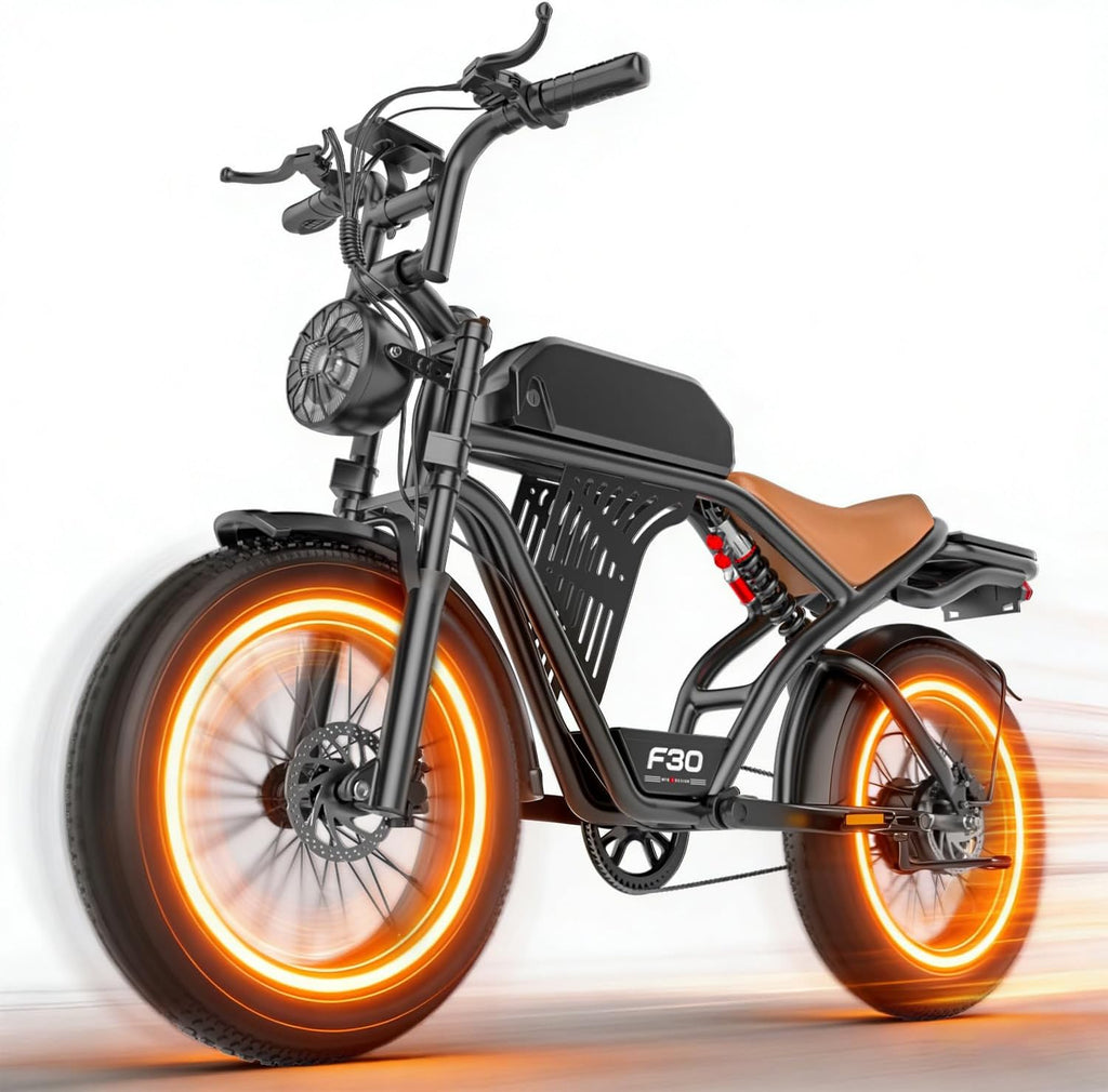 Electric Bike for Adults with NFC & Password Unlock, Long-Range Fat Tire Off-Road E-Bike, Dual Suspension, LCD Display, 20-Inch Tires