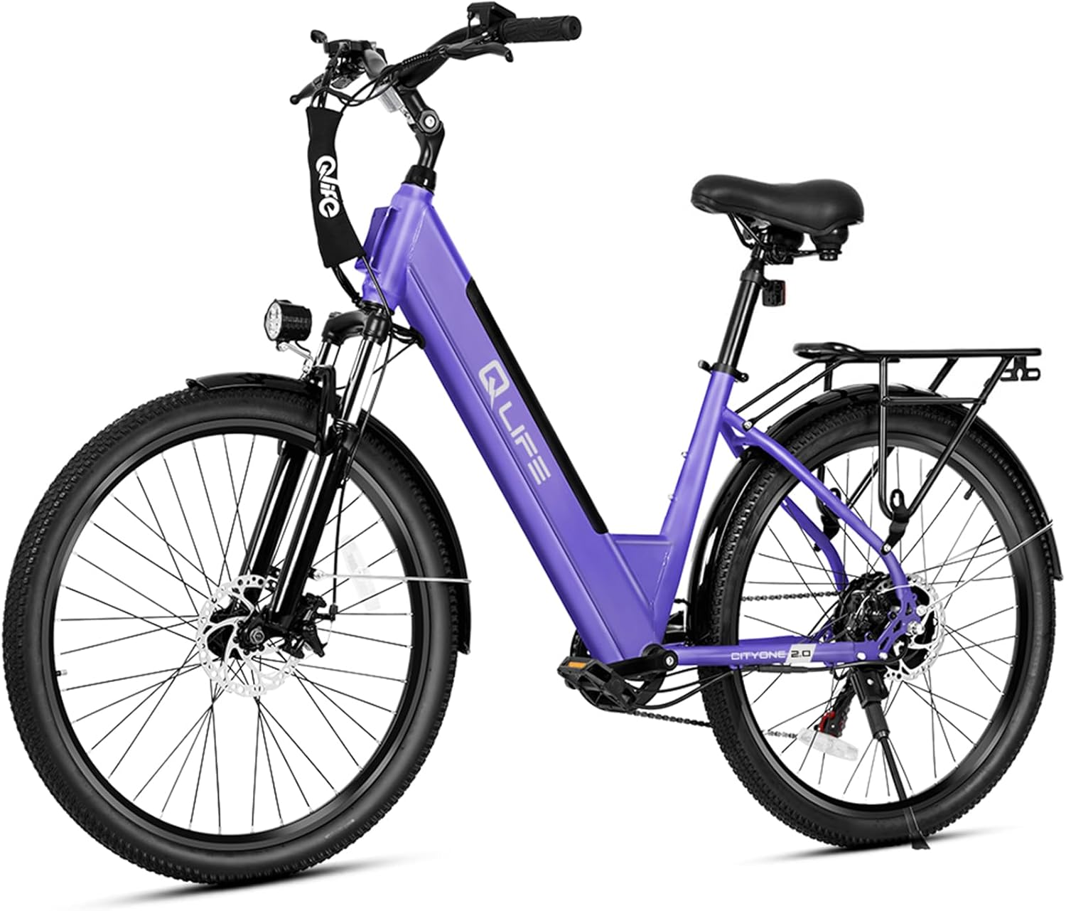 26" Electric Bike for Adults, 1200W Peak Motor, Up to 65 Miles Range, 20+ MPH Commuter eBike with Front Suspension & 7-Speed Gear System