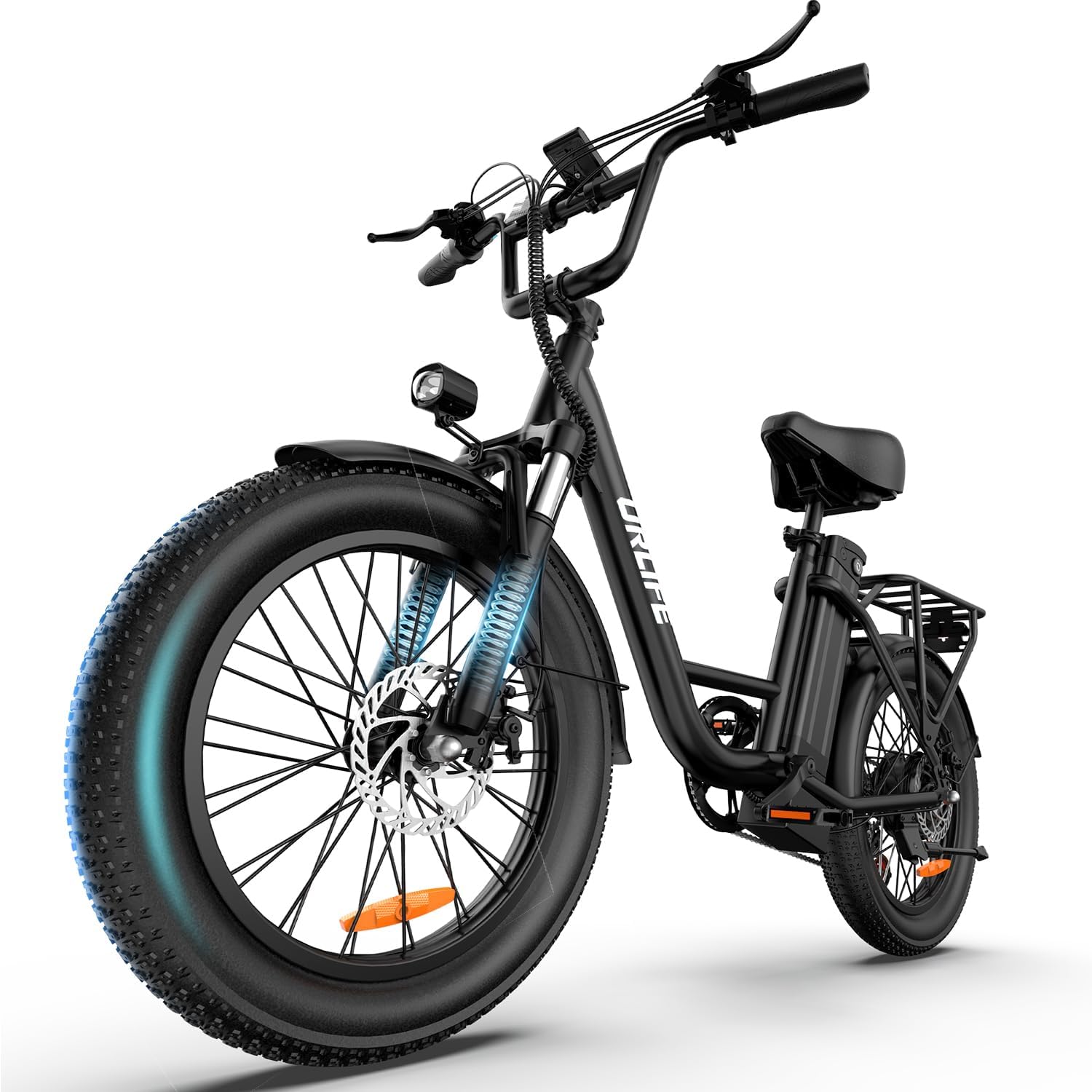 20" Fat Tire Electric Bike for Adults & Teens, Up to 80-Mile Range, 7-Speed E-Bike with Suspension & Adjustable Seat