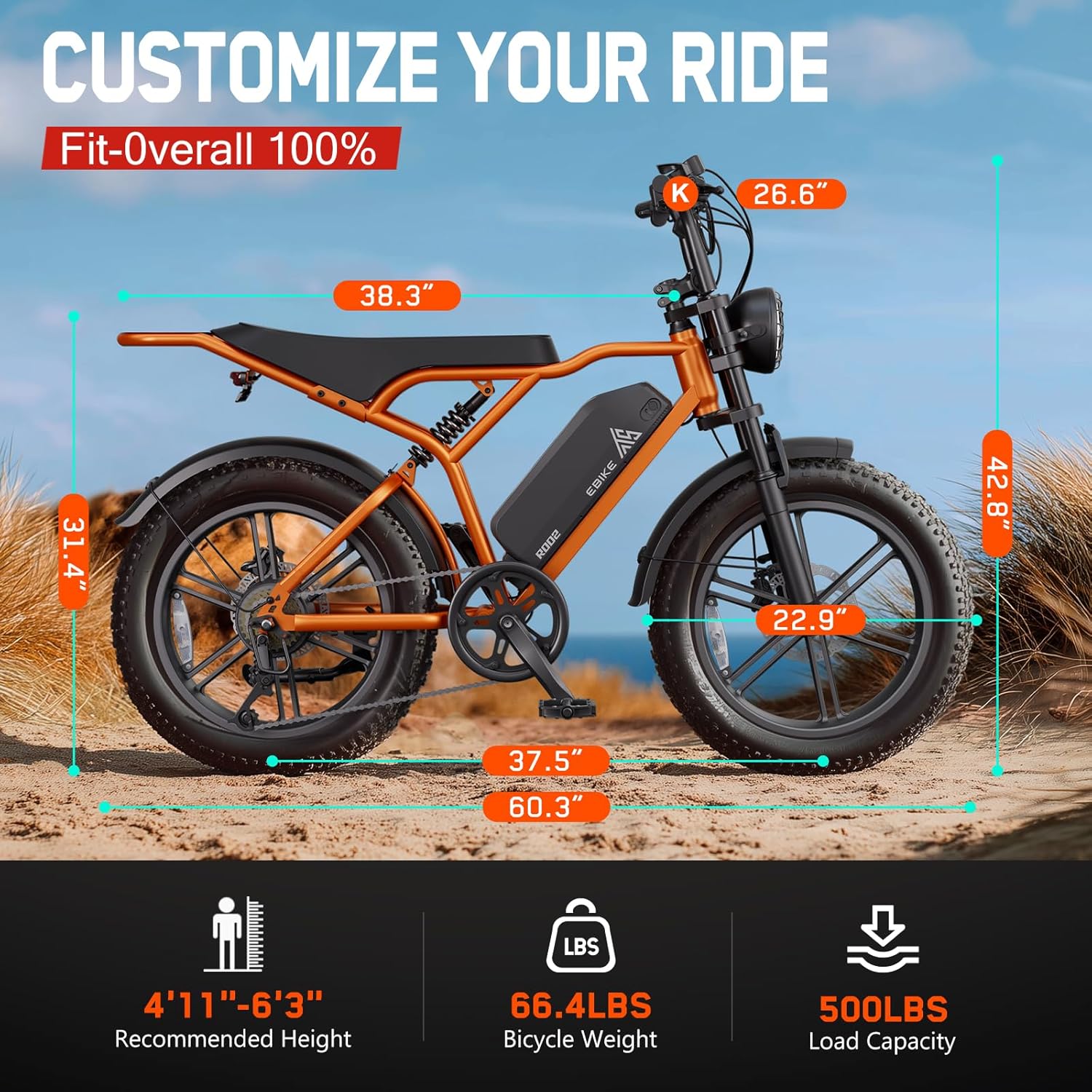 Adult 20" Fat Tire All-Terrain Electric Bike – High-Power Off-Road E-Bike with Long-Range Performance