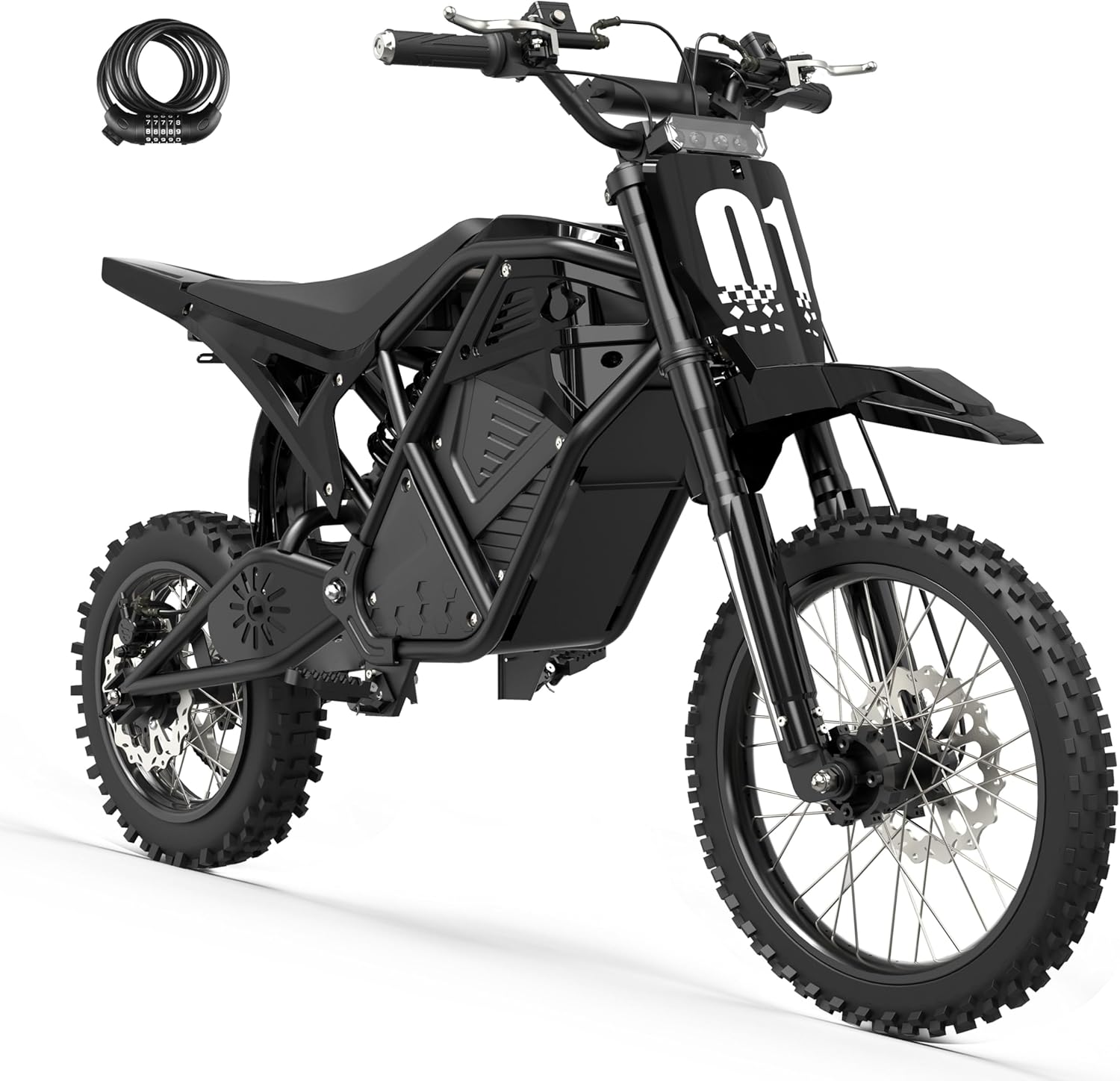 3500W Peak Electric Dirt Bike for Teens & Adults – Mid-Drive Motor, 38 MPH Top Speed, Dual Hydraulic Suspension & Up to 53-Mile Range