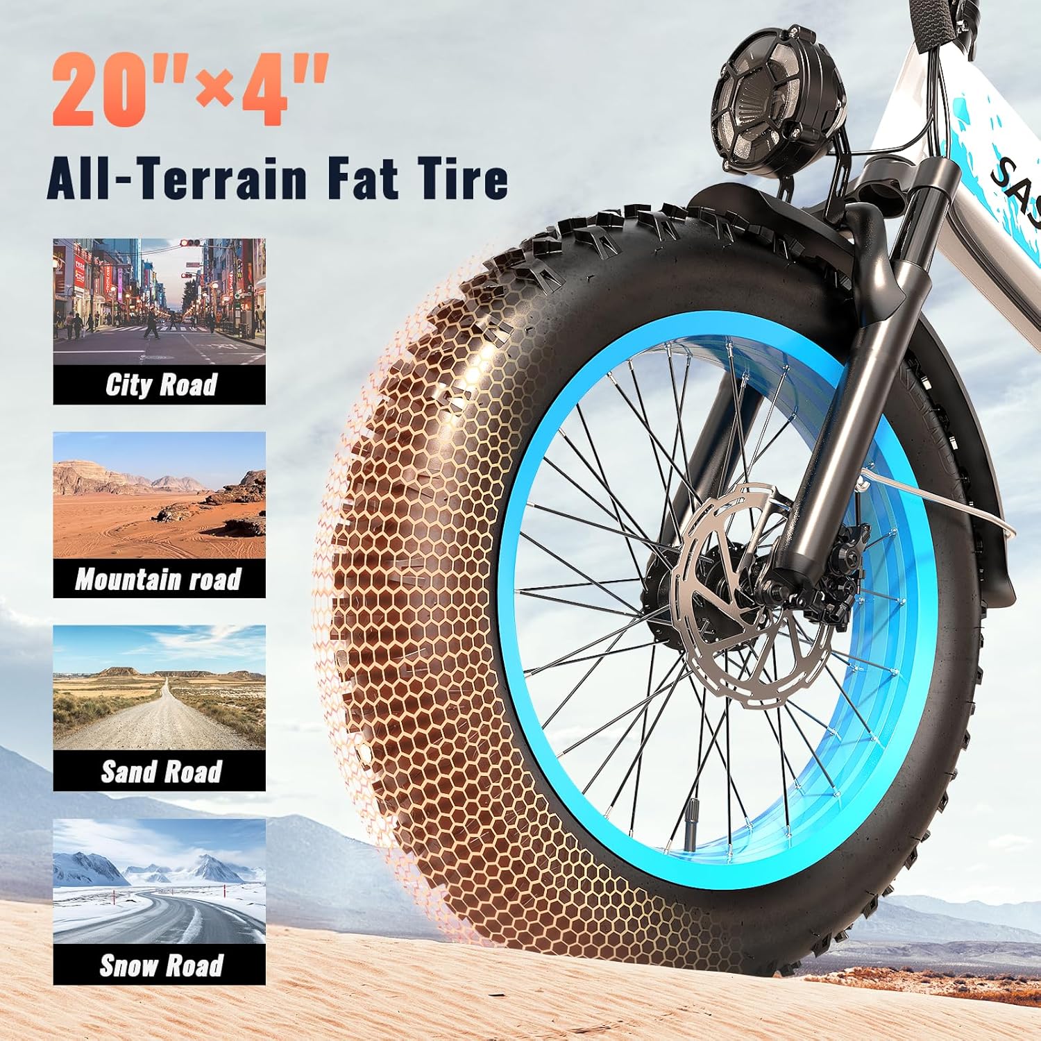 1500W Folding Electric Bike for Adults – 20" Fat Tire E-Bike, Up to 70 Miles Range, Dual Suspension, Foldable Design