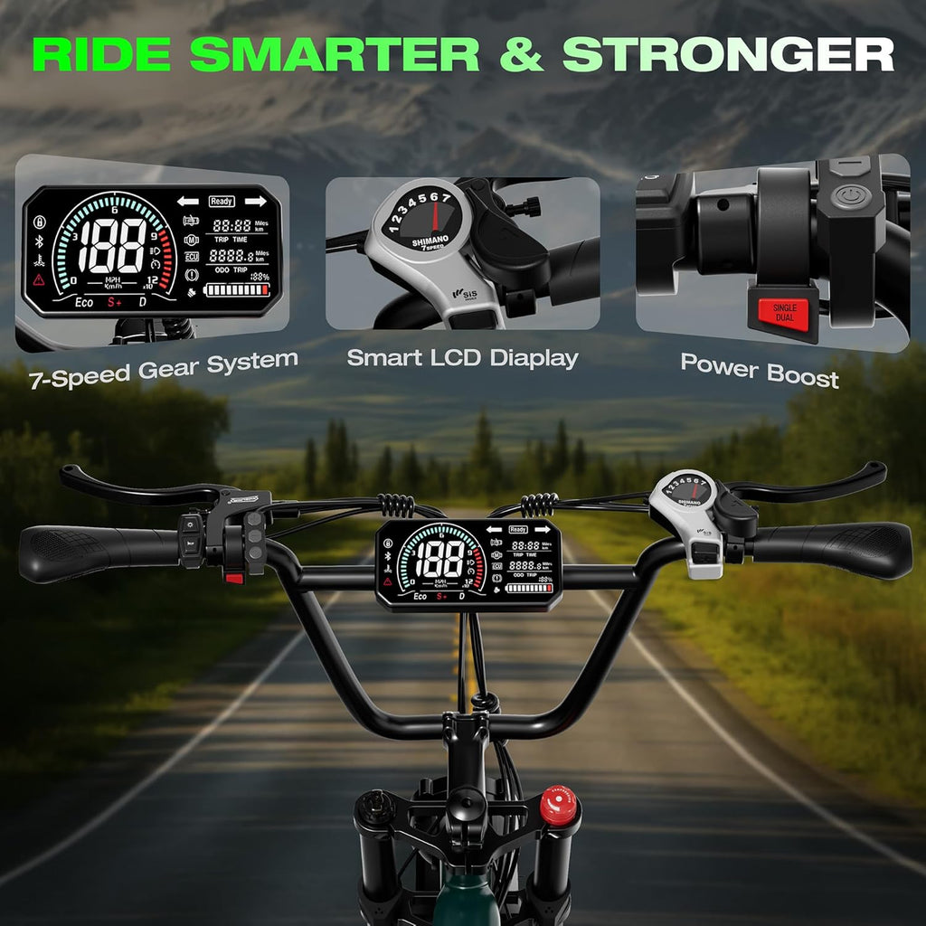 3000W Dual Motor Electric Bike for Adults – Dual Battery Cargo E-Bike, Up to 200 Miles Range, 31 MPH All-Terrain Fat Tire Bike