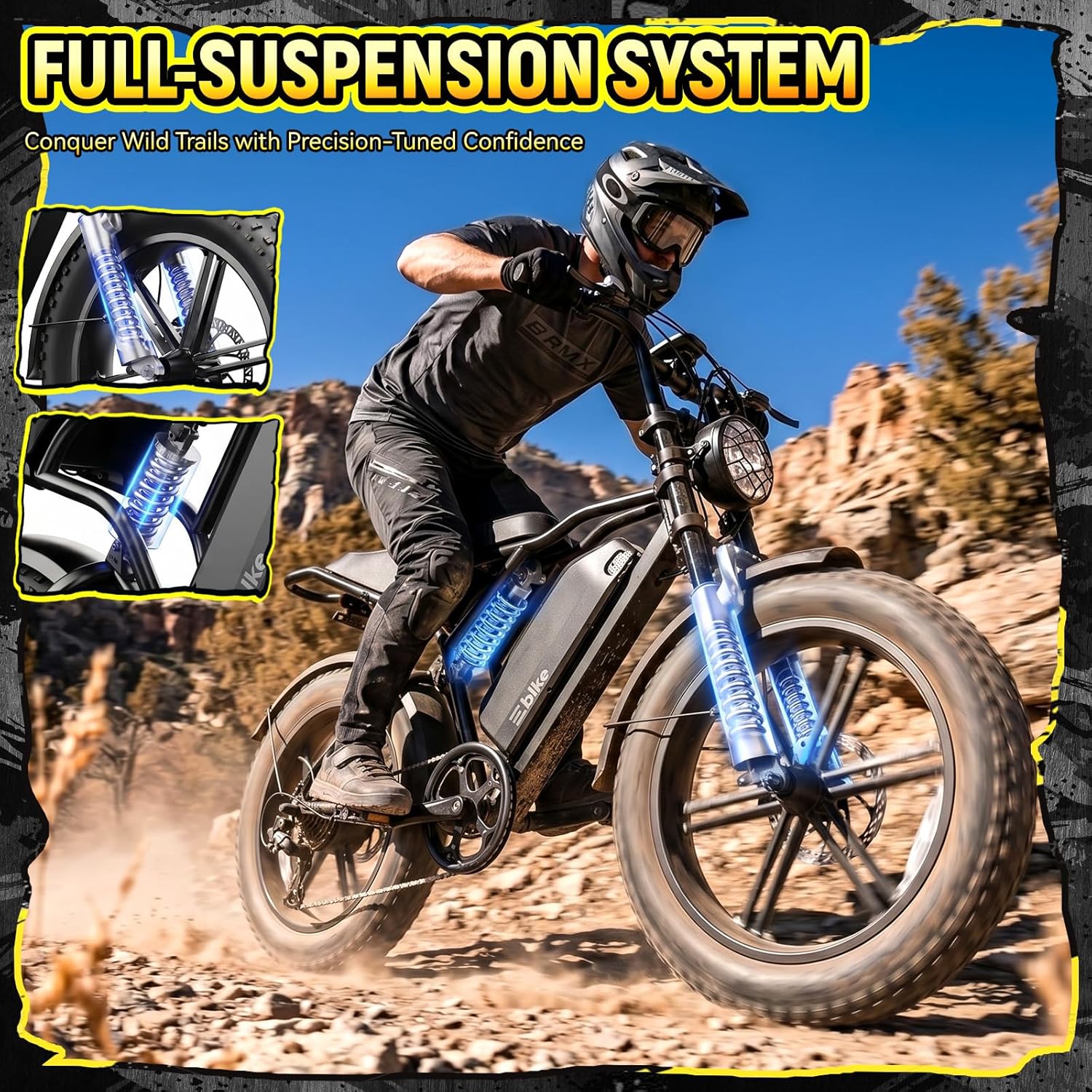 20" Fat Tire Electric Bike for Adults – Dual Suspension E-Bike with Smart Display & App Connectivity