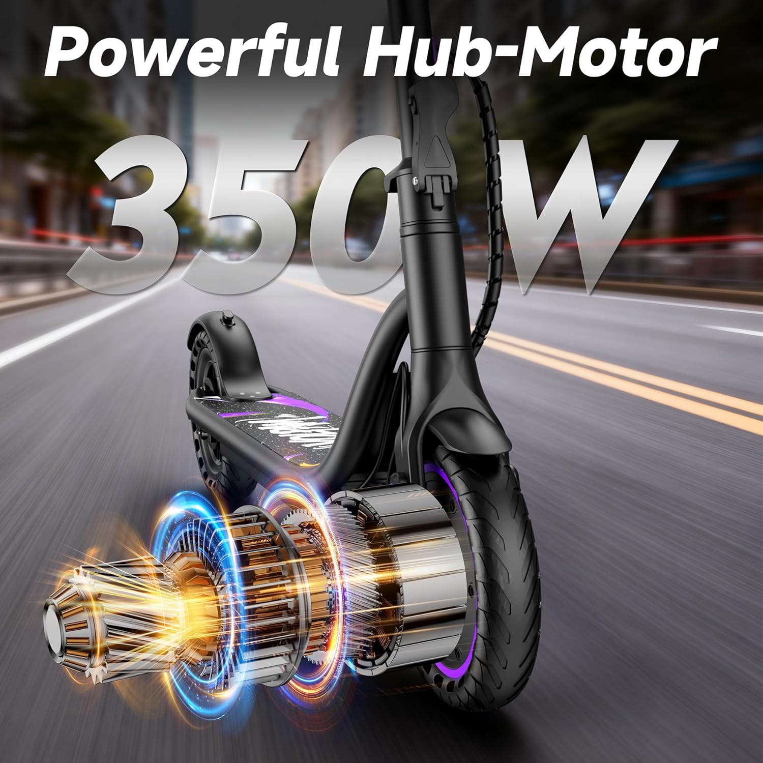 Foldable Electric Scooter with 250W/350W/500W/800W/1000W Motor Options, Up to 22 MPH & 10–28 Miles Range