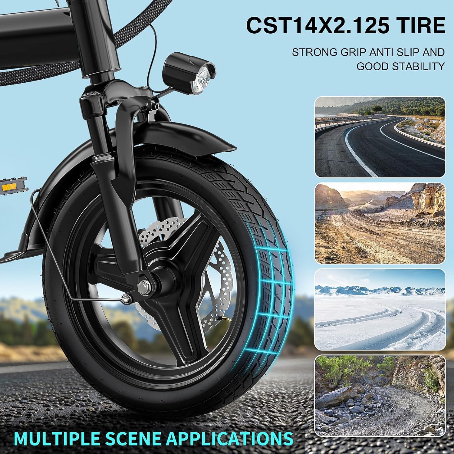 1200W Peak Electric Bike for Adults – Commuter E-Bike with Dual Disc Brakes, Up to 28 MPH Speed & 32-Mile Range