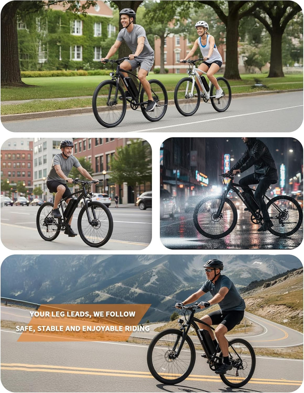 26" Electric Mountain Bike for Adults with 500W Peak Motor, Cadence & Torque Sensor, 6-Speed Gear System, 20 MPH & Up to 74 Miles Range