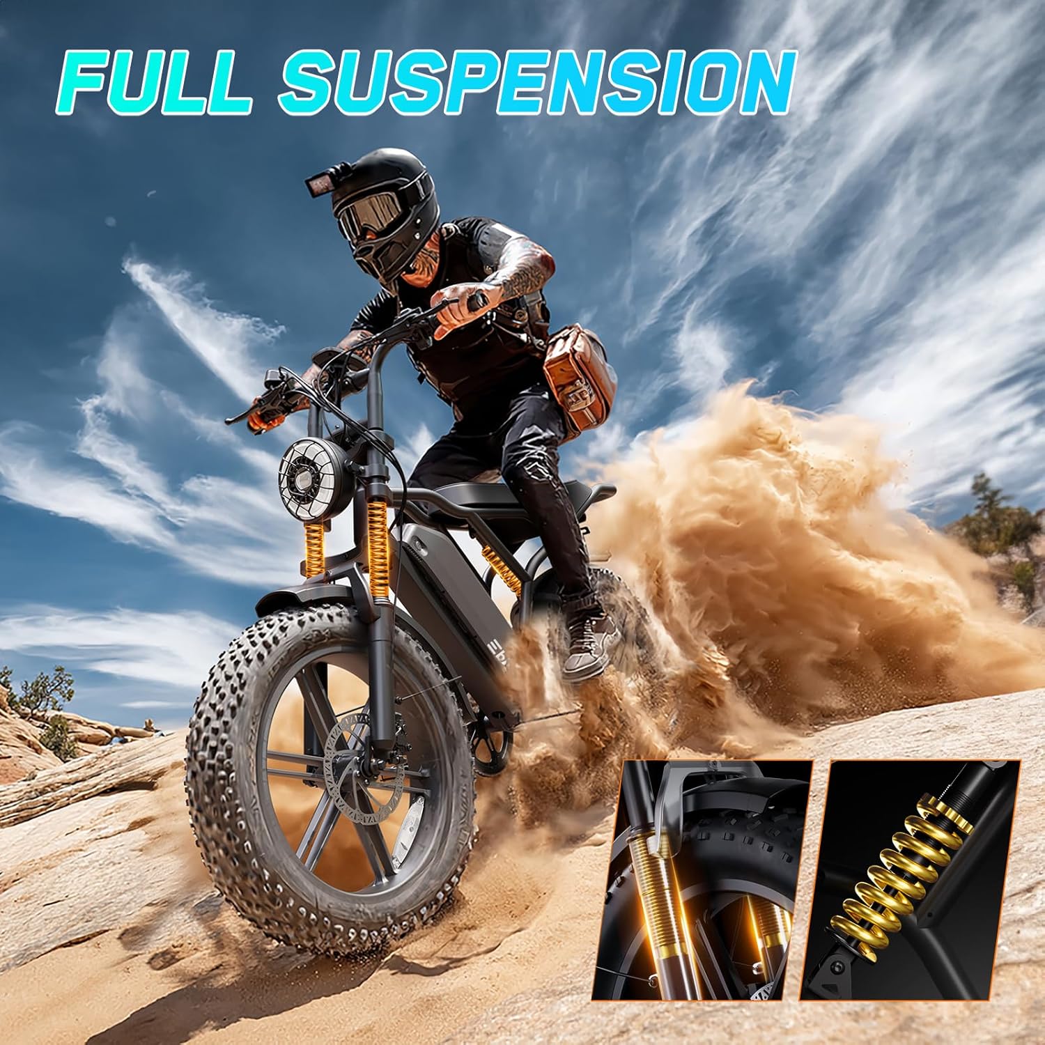 Electric Bike for Adults, 1500W Peak Motor 60 Miles Fat Tire Ebike