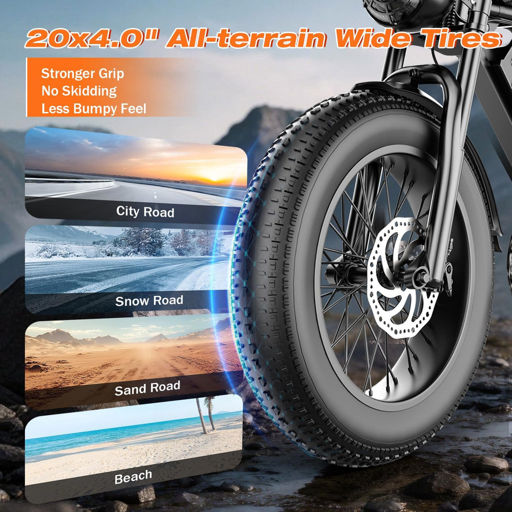 2500W Peak Electric Dirt Bike for Adults – 20-Inch Fat Tire All-Terrain E-Bike with NFC & Password Unlock, Up to 36 MPH & 65-Mile Range