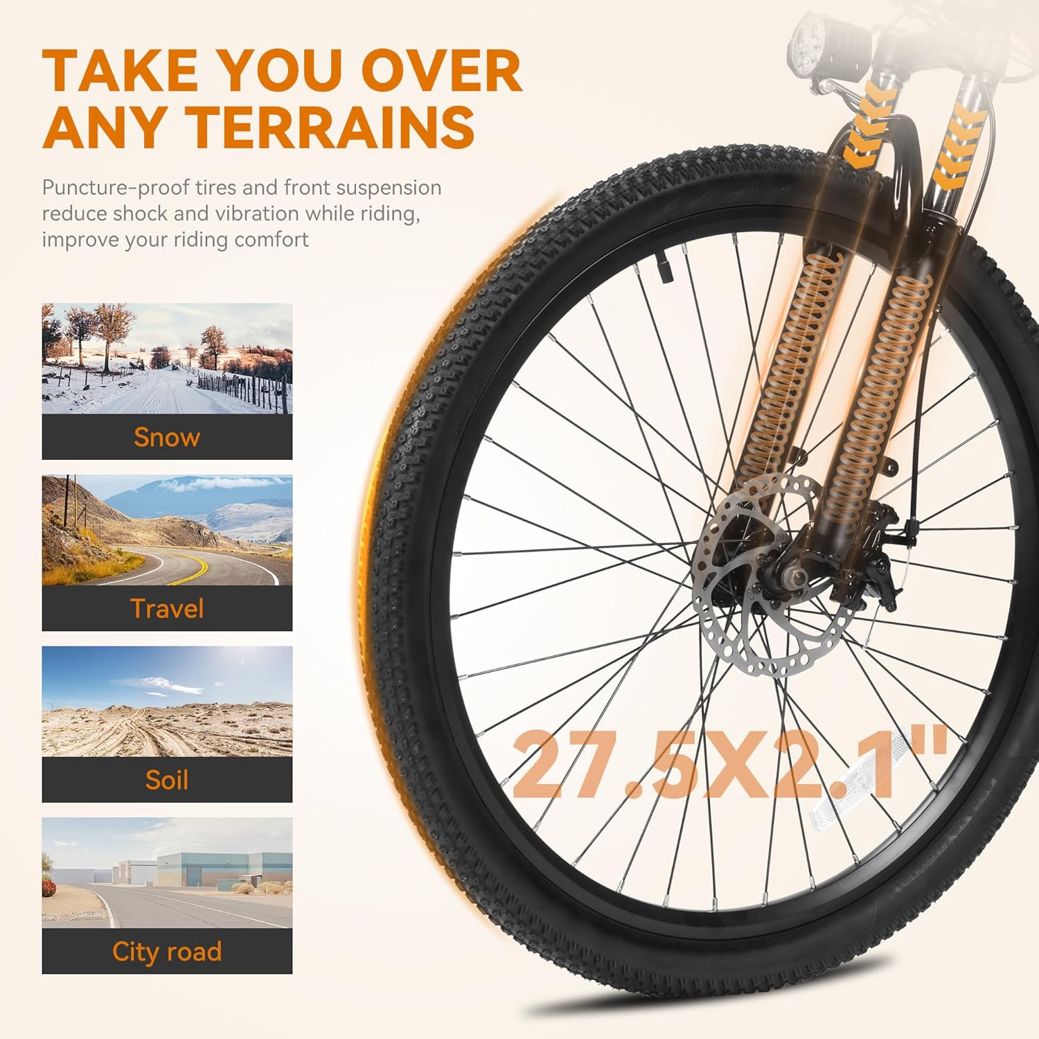 1200W Peak Electric Mountain Bike for Adults – 21-Speed E-Bike, 20+ MPH Top Speed, Up to 55 Miles Range