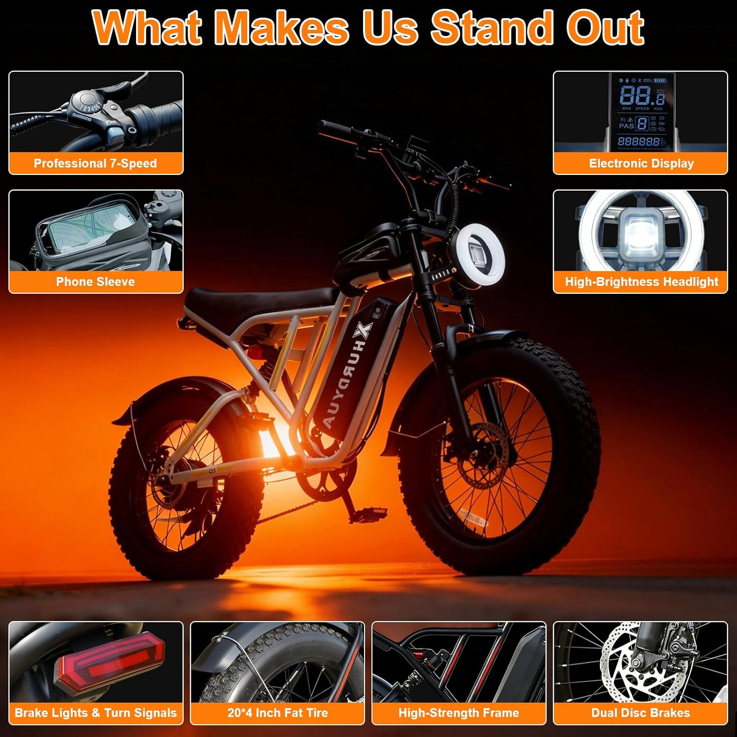 1500W Peak Electric Dirt Bike for Adults – 33 MPH Fat Tire E-Bike with Dual Suspension, Up to 70 Miles Range