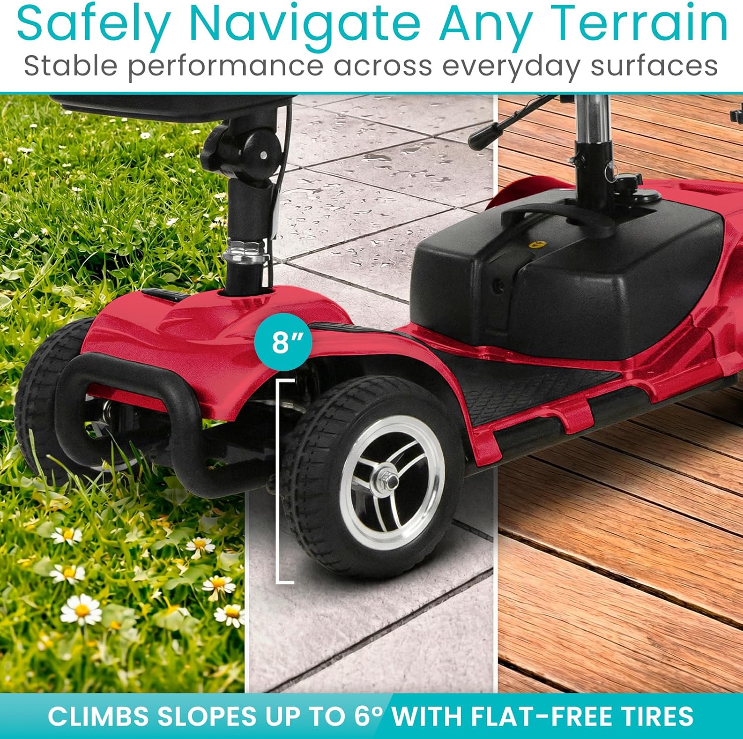 4-Wheel Mobility Scooter for Seniors & Adults – Compact Electric Mobility Chair with Long-Range Battery & Storage Basket