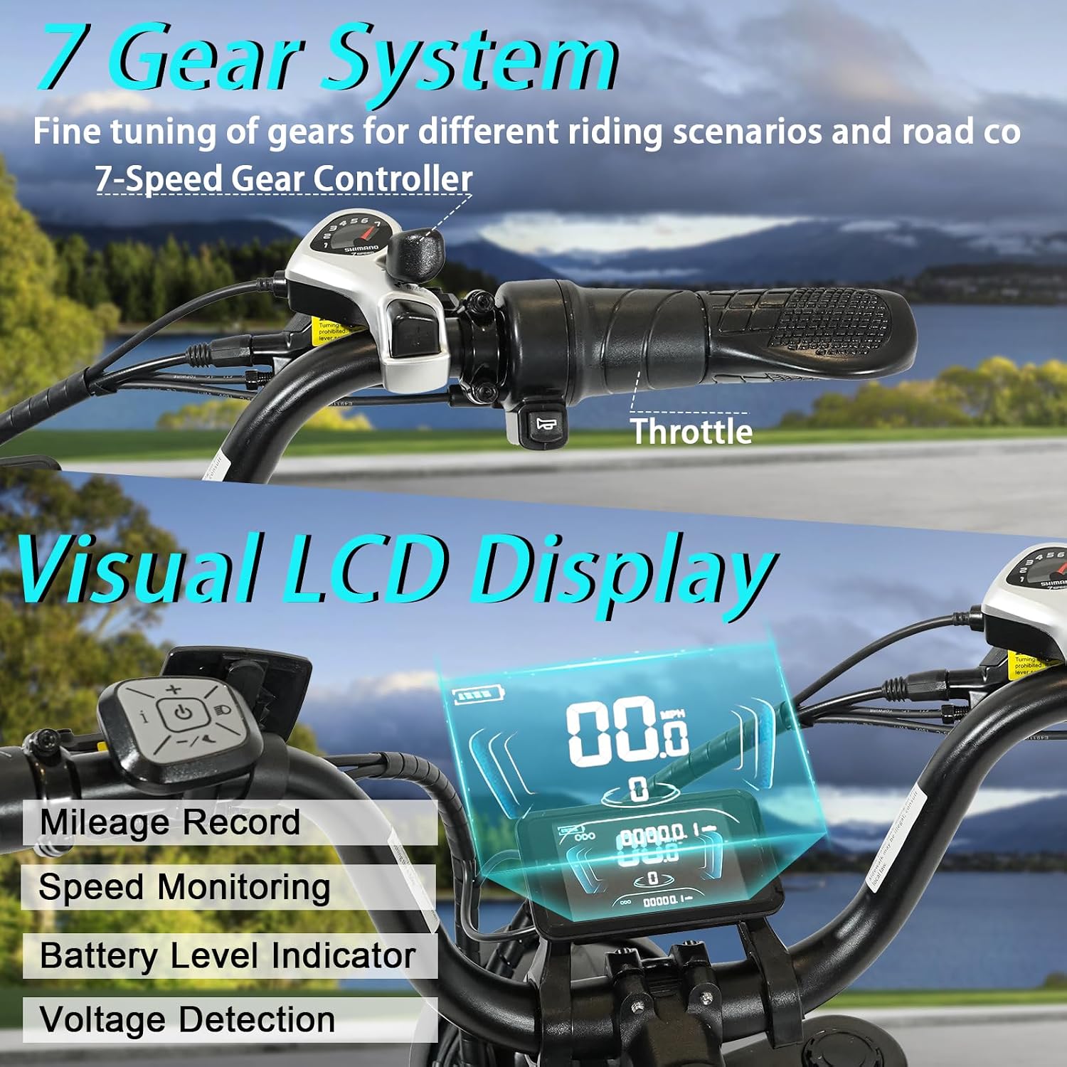 Electric Mountain Bike for Adults, 20-Inch Fat Tire All-Terrain E-Bike, Full Suspension Commuter & Off-Road Electric Bicycle