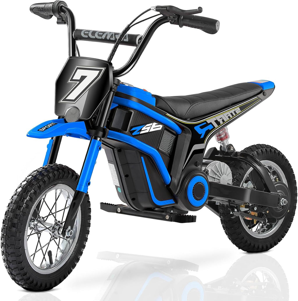 Electric Dirt Bike for Kids – 350W Ride-On Motorcycle with 12” Air Tires, 3-Speed Control & LED Display