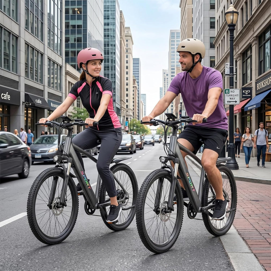 1500W Peak Electric Bike for Adults – Step-Through Commuter E-Bike with 7-Speed Gear System, 26-Inch Wheels, Up to 25 MPH & 65-Mile Range