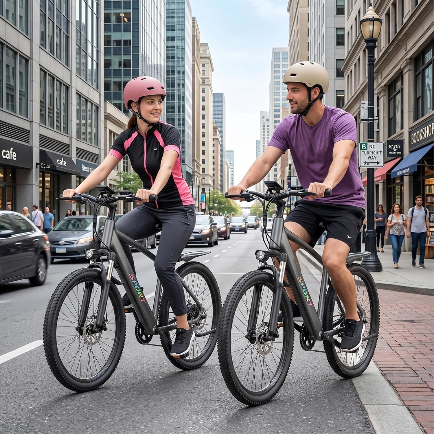 1500W Peak Electric Bike for Adults – Step-Through Commuter E-Bike with 7-Speed Gear System, 26-Inch Wheels, Up to 25 MPH & 65-Mile Range