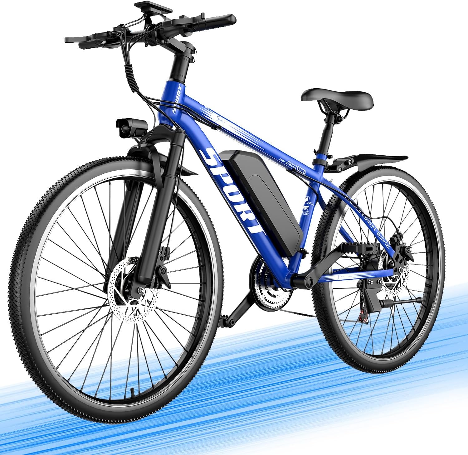 Electric Mountain Bike for Adults, 26-Inch Electric Bicycle, Long-Range Commuter E-Bike with Removable Power System and Multi-Speed Gearing