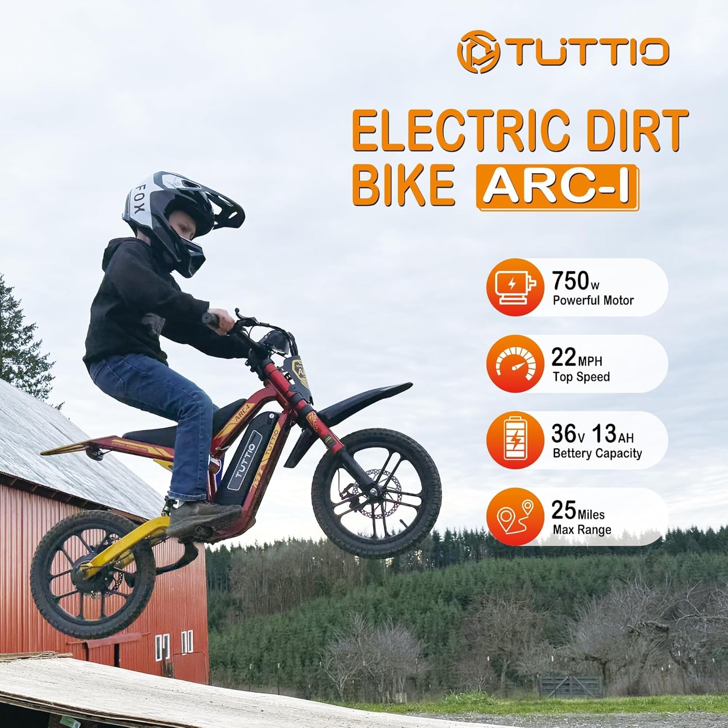 750W Electric Dirt Bike for Kids Ages 5–8 – 22 MPH Mini Electric Motorcycle, Up to 25 Miles Range, 5-Speed Modes