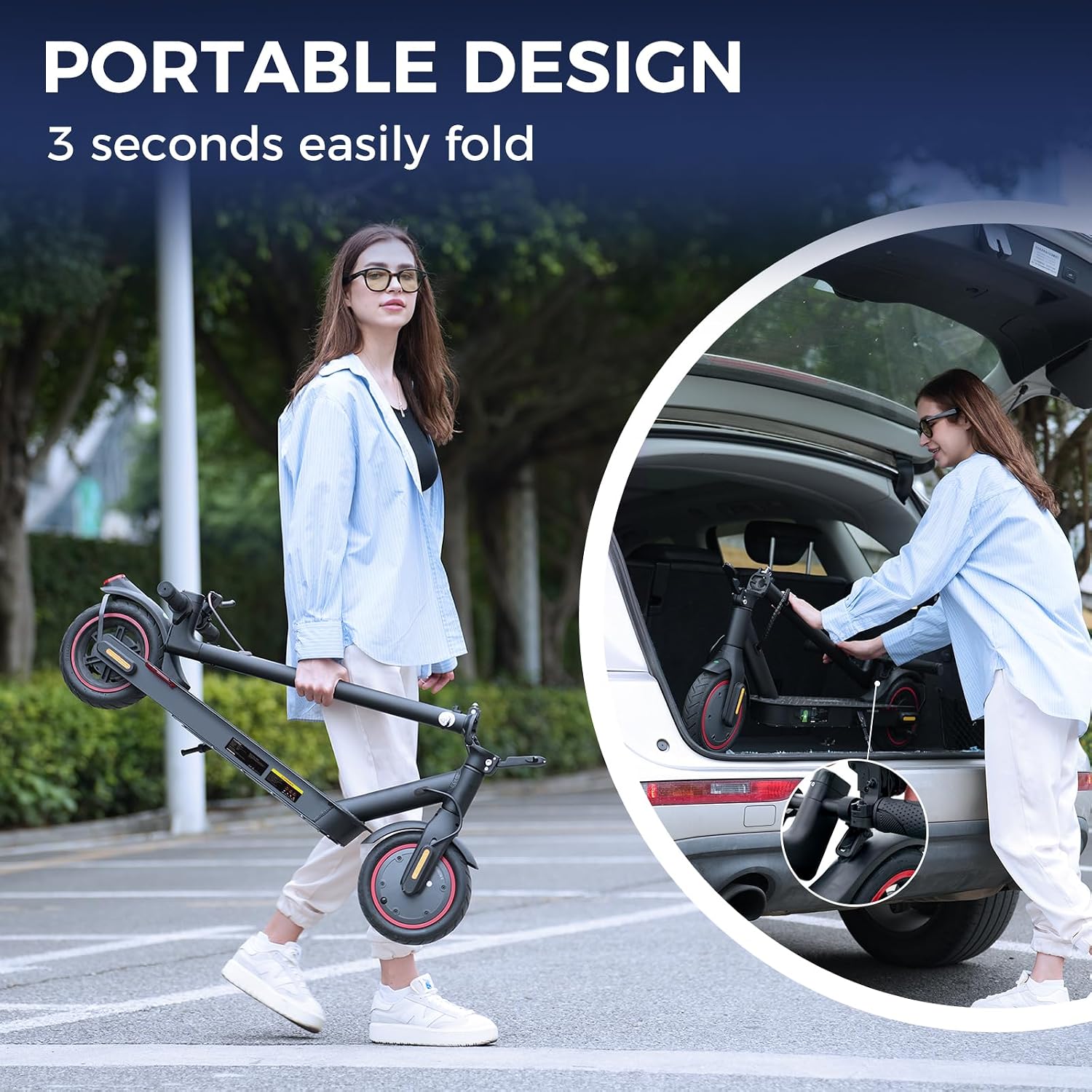 Electric Scooter Adults, 1200W/1000W/500W Motor, 28/25/21/18 MPH Top Speed, 10''/8.5'' Tires,