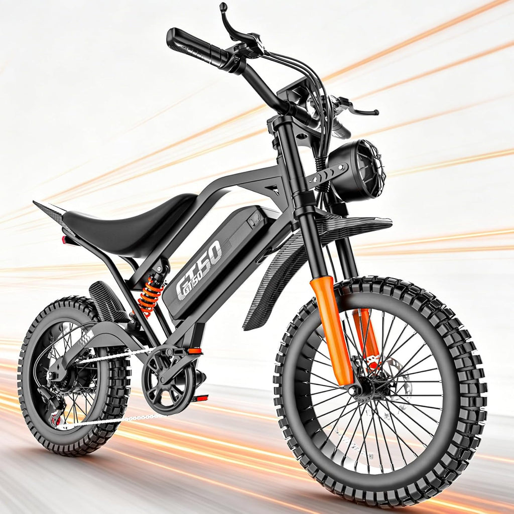 Electric Off-Road Bike for Adults, Full Suspension All-Terrain E-Bike, Hydraulic Brakes, Multi-Speed Drivetrain