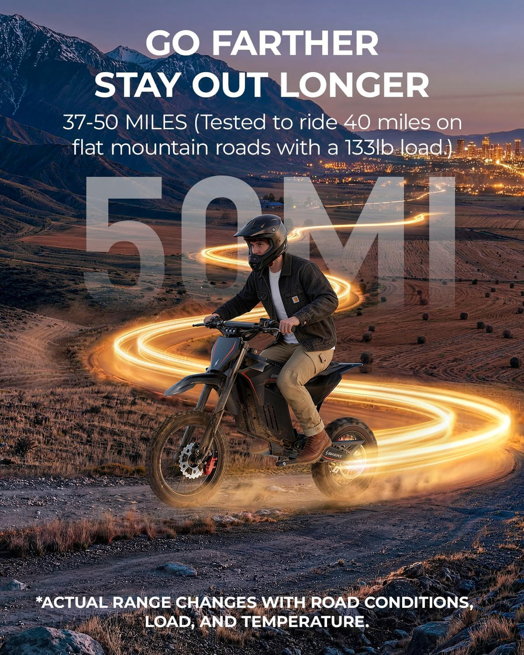 3200W Electric Dirt Bike for Adults & Teens – 37 MPH Off-Road E-Bike with Fat Tires, Dual Suspension & Hydraulic Brakes